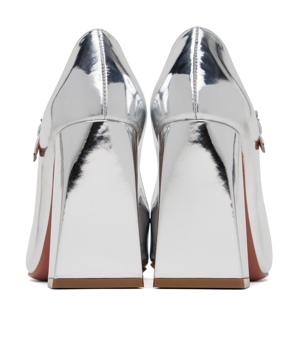 Amina Muaddi Charlotte 95 Leather Mary Jane Pumps In Gray