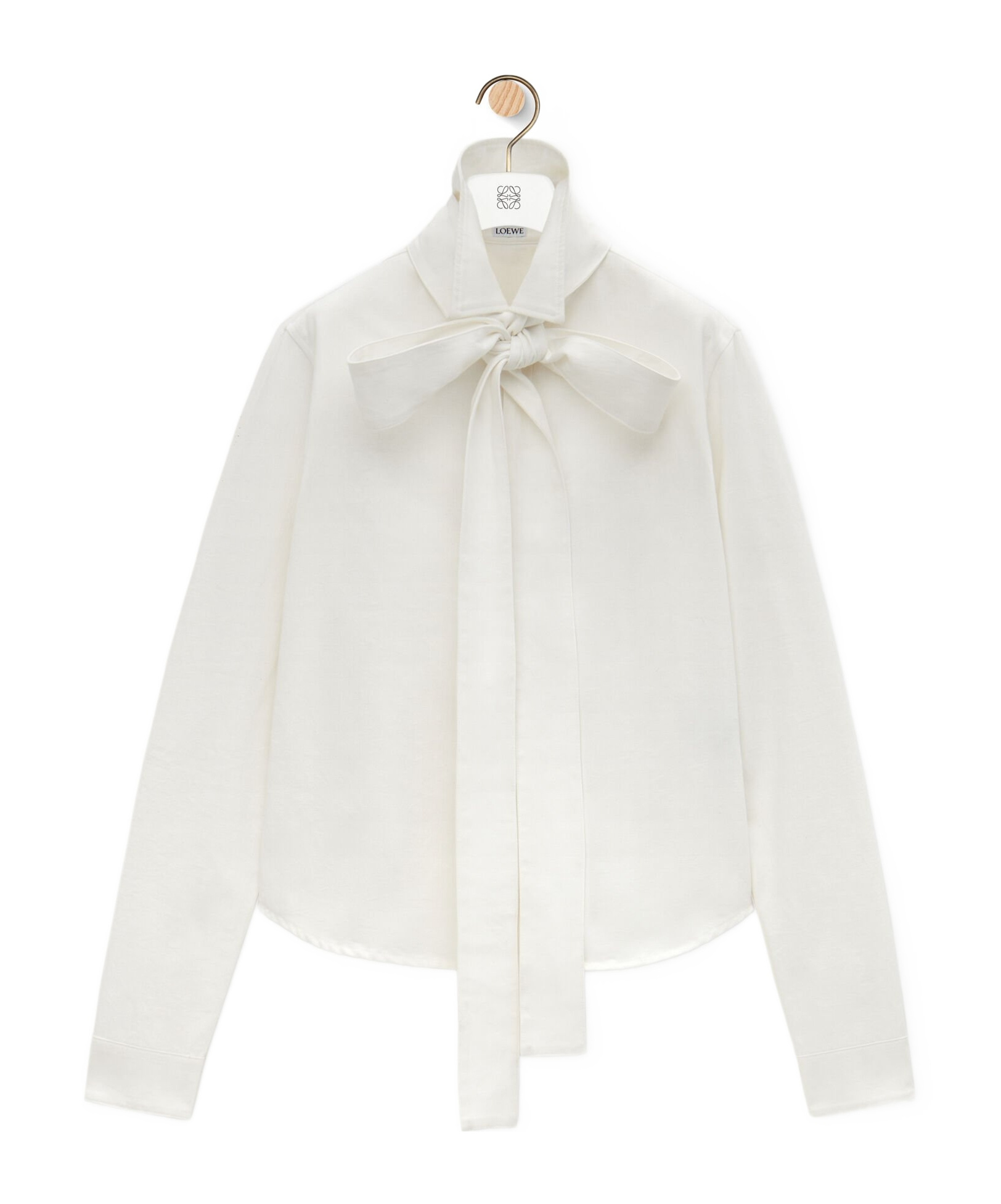 Loewe Bow-detail Cotton Shirt In White