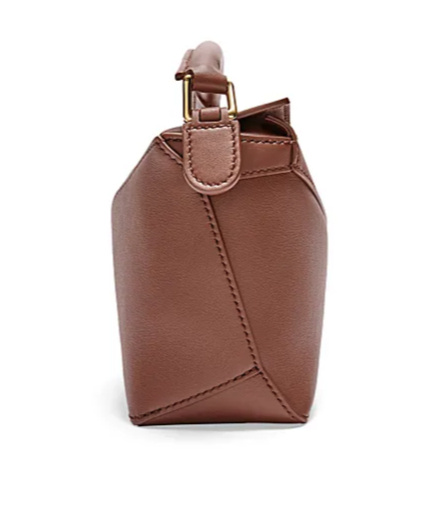 Loewe X Suna Fujita - Hamster Puzzle Edge Classic Calf Leather Mini Bag In Brown