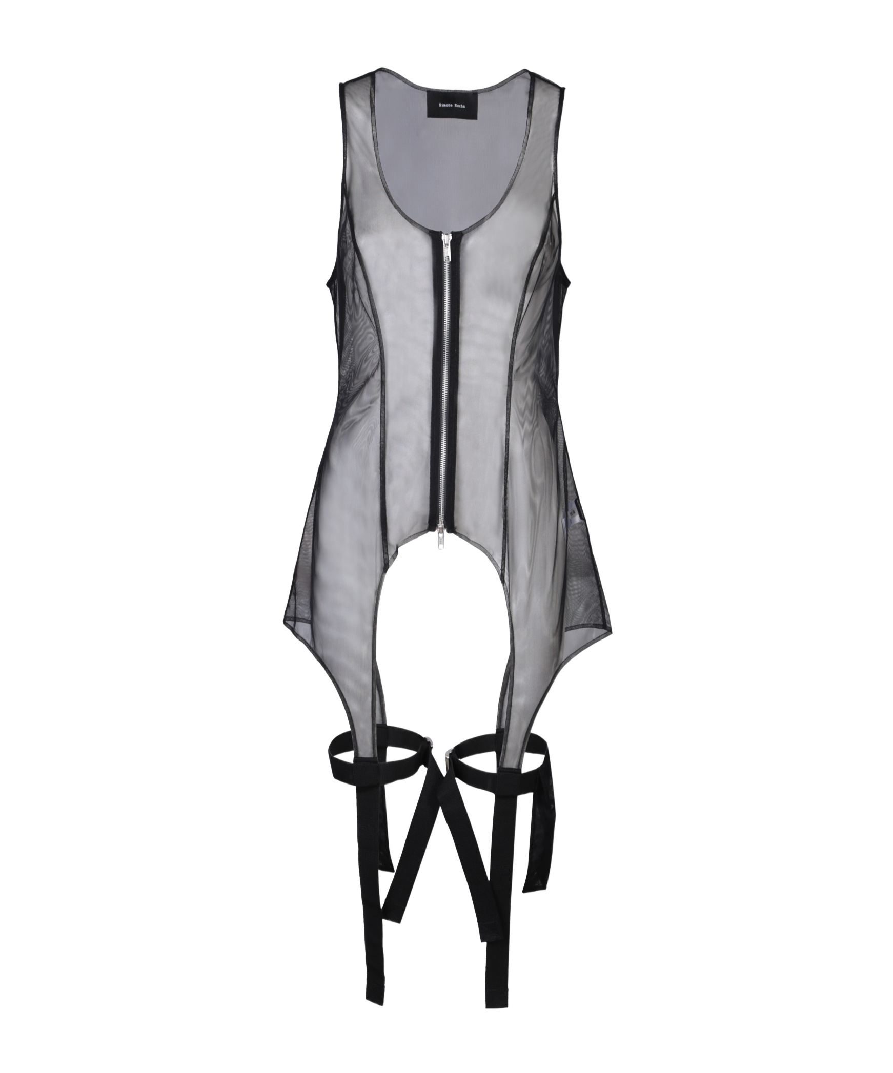 Simone Rocha Sleeveless Sheer Top In Gray