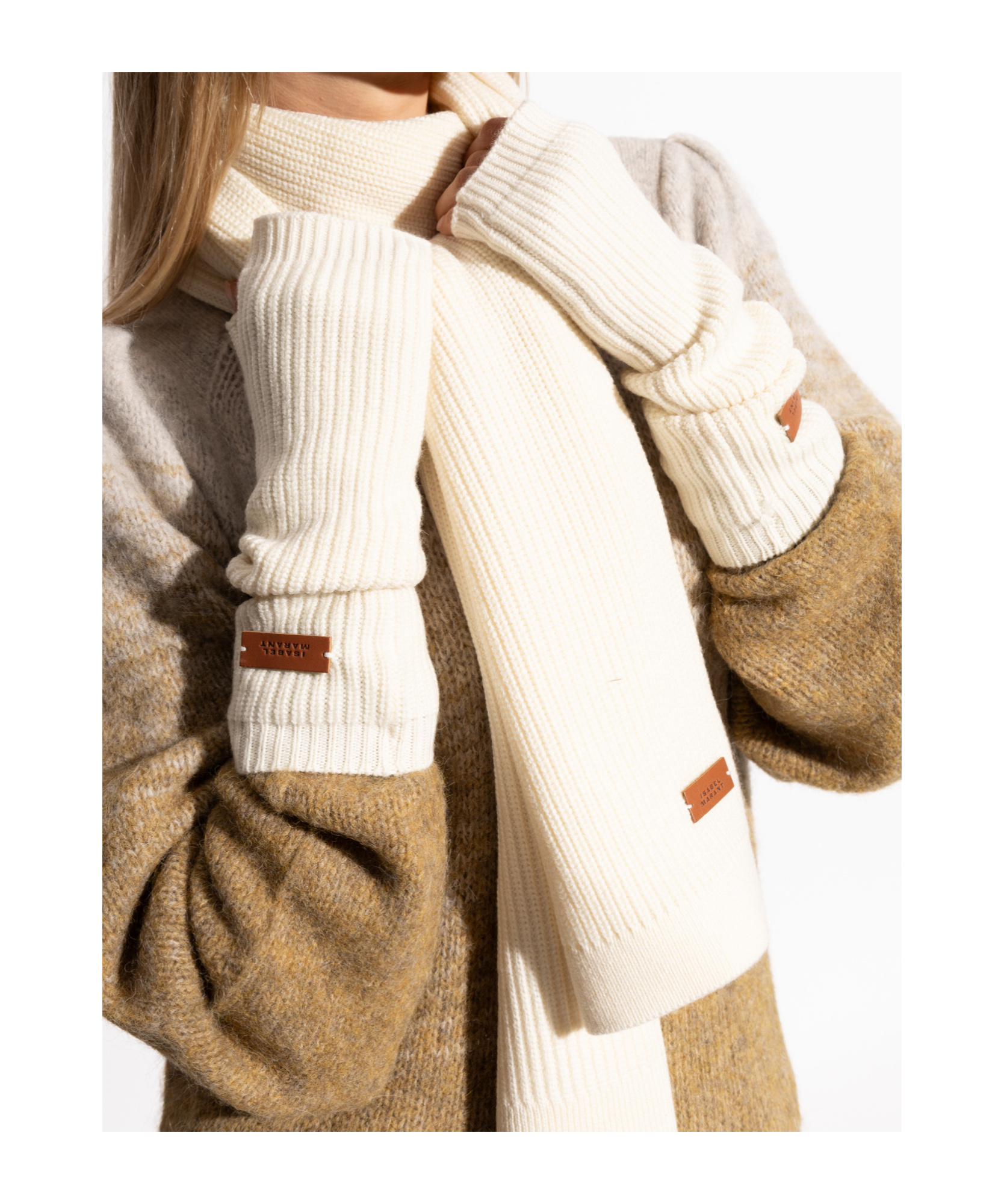 Isabel Marant Logo Gloves In White