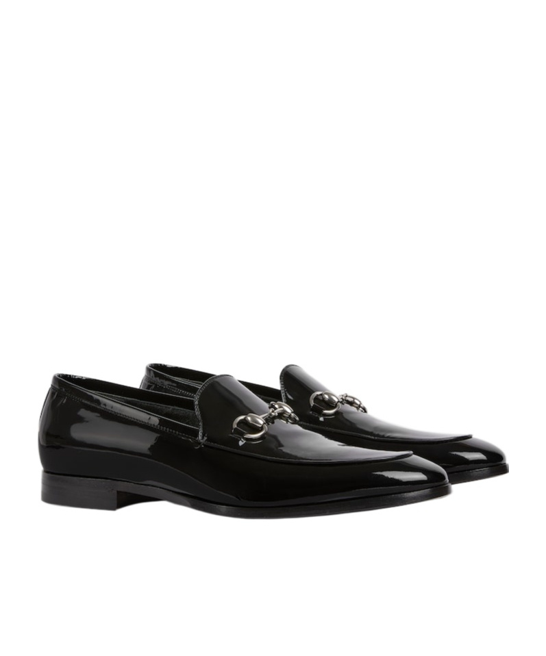 Gucci Men's Next Patent Leather Bit Loafers In Black
