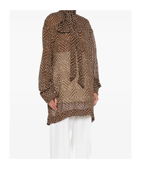 Dries Van Noten Long Sleeve Shirt In Brown