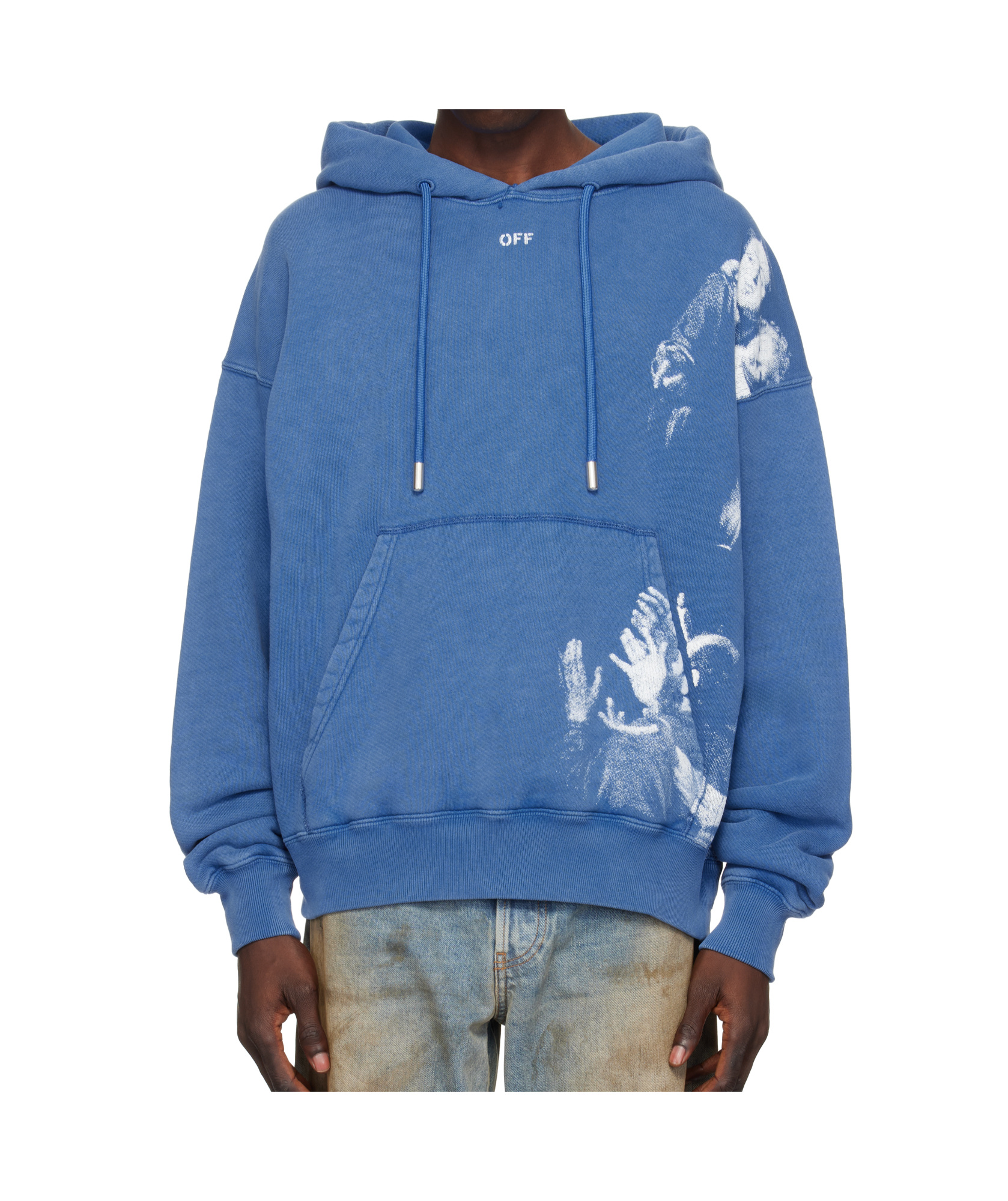 OFF-WHITE LONG-SLEEVED HOODED HOODIE