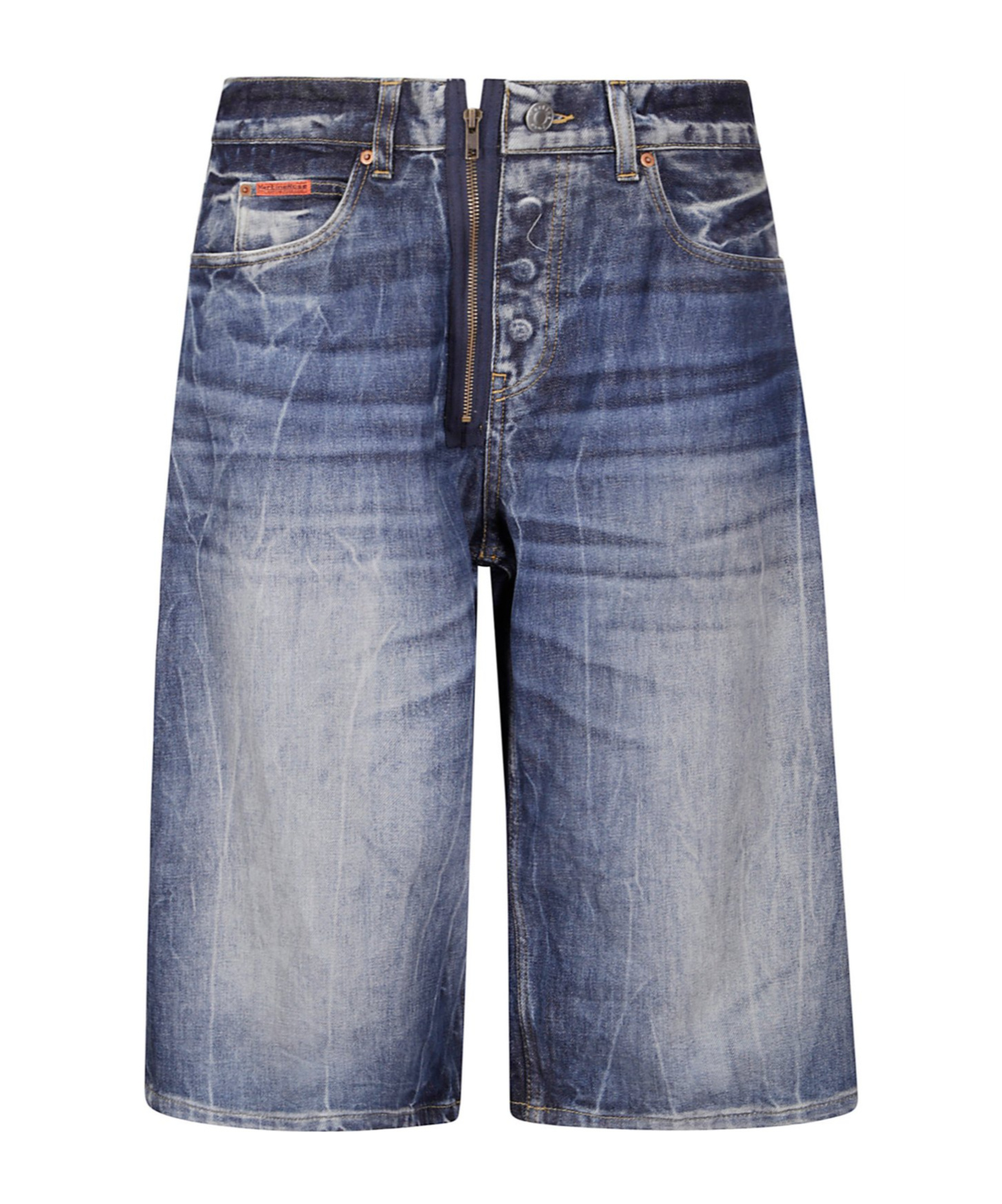 Martine Rose Zip Jean Short In Gray
