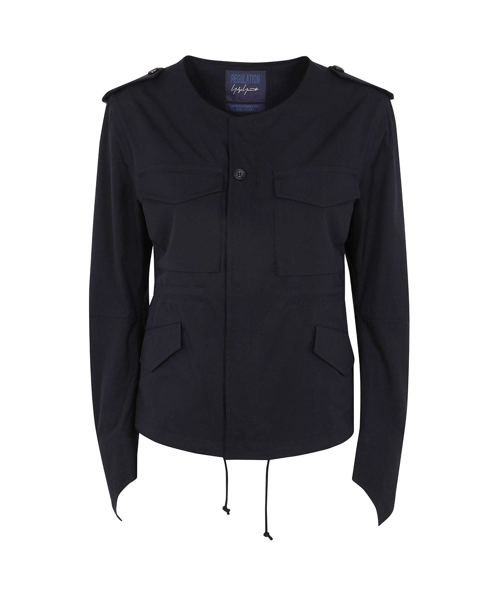 Yohji Yamamoto Collarless Casual Jacket In Black