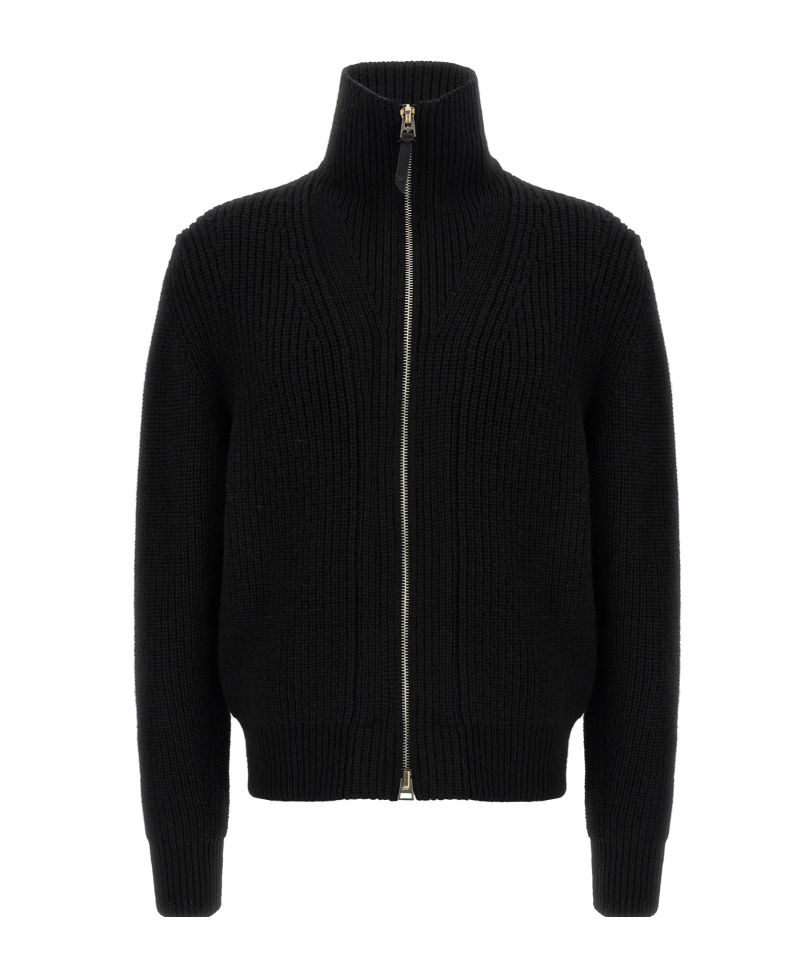 Tom Ford Slim-fit Ribbed Wool And Cashmere-blend Zip-up Cardigan In Black