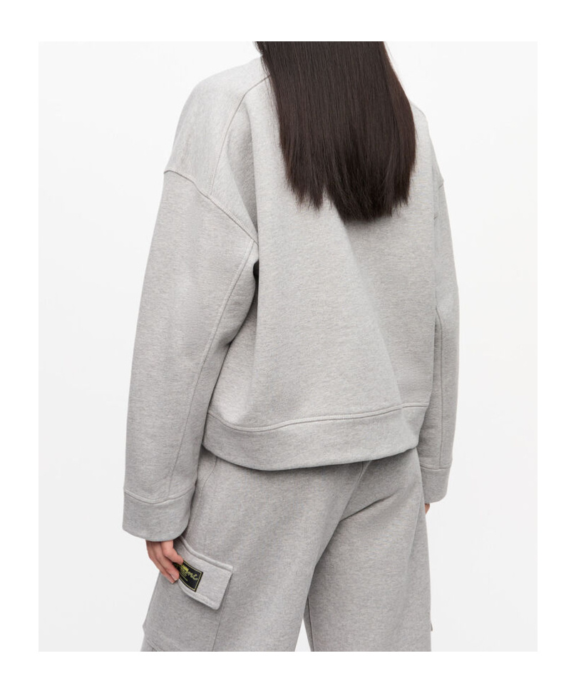 Ganni Logo-patch Sweatshirt In Gray