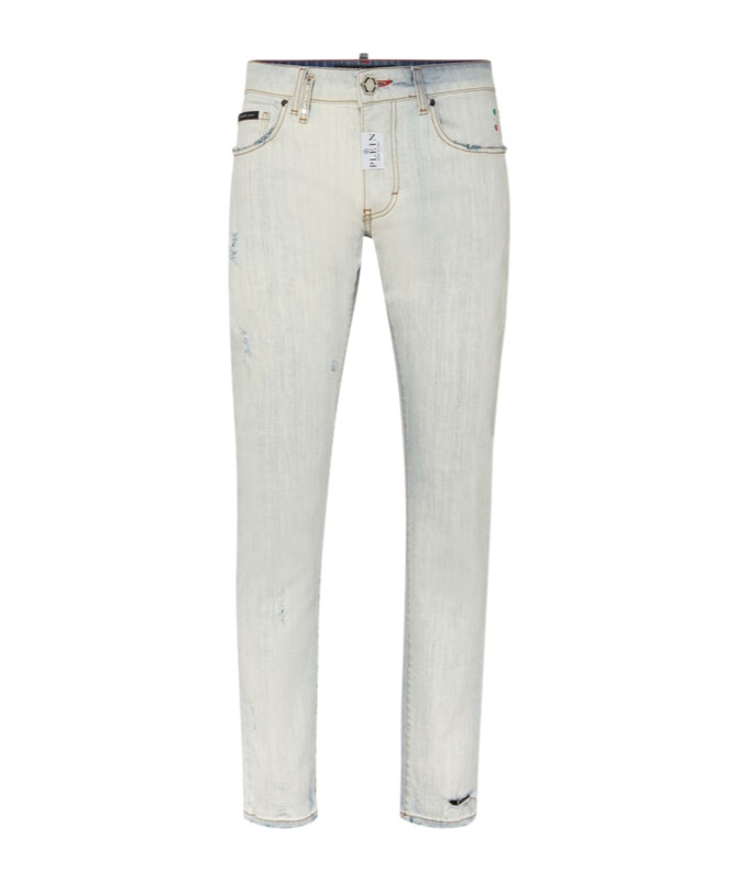 PHILIPP PLEIN LOGO PATCH JEANS PANTS