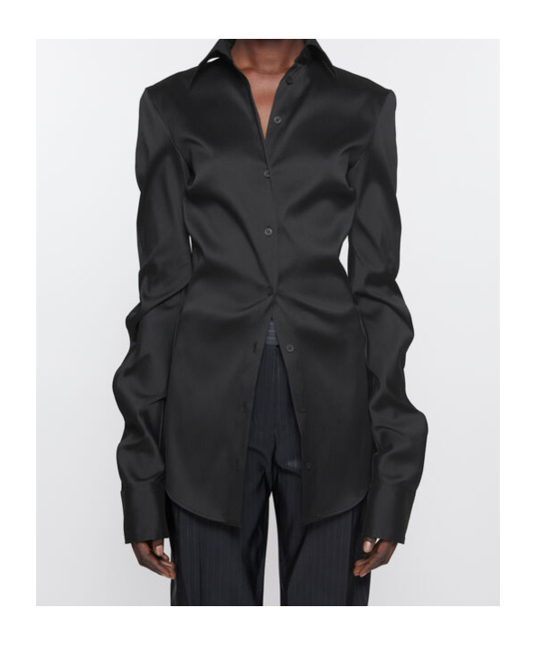 Acne Studios Asymmetrical Button-down Shirt In Black
