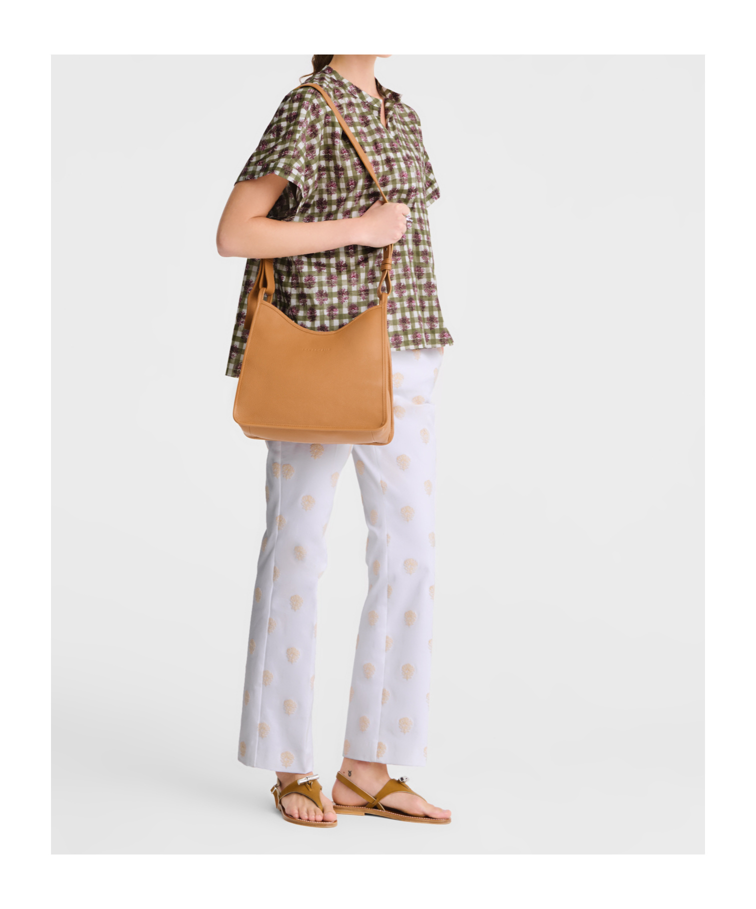 Longchamp Le Foulonne M Hobo Bag In Brown