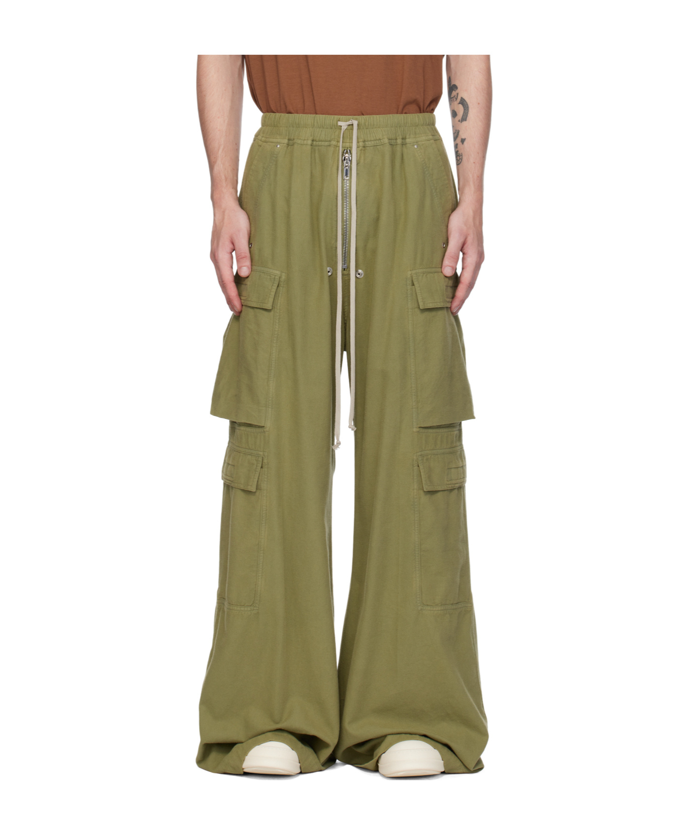 Rick Owens Drkshdw Green Porterville Double Jumbo Belas Cargo Pants In Green