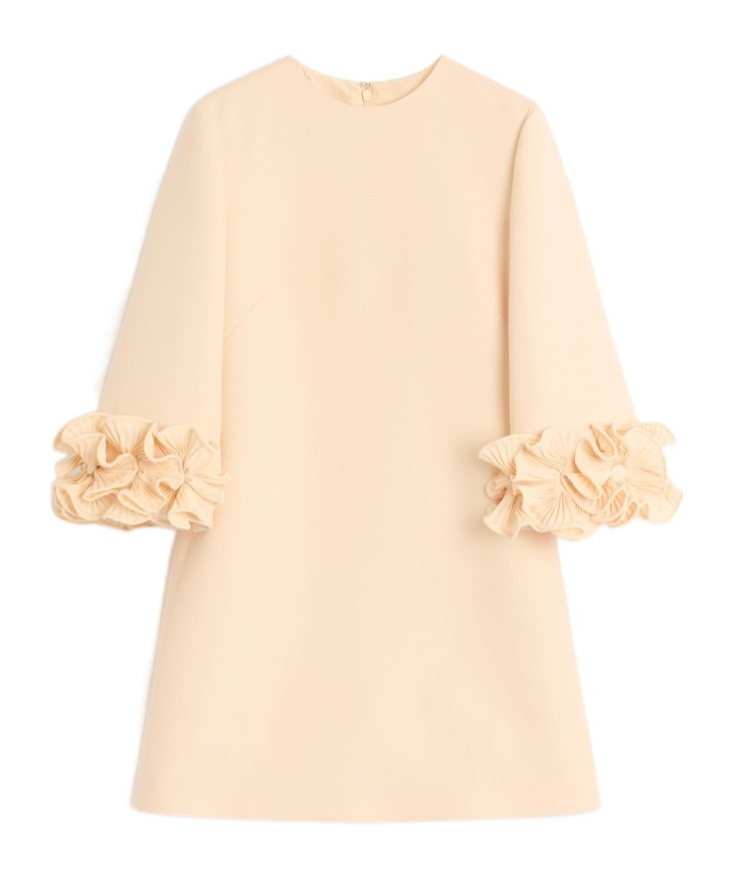 Valentino Garavani Solid Crepe Couture Minidress In Nude