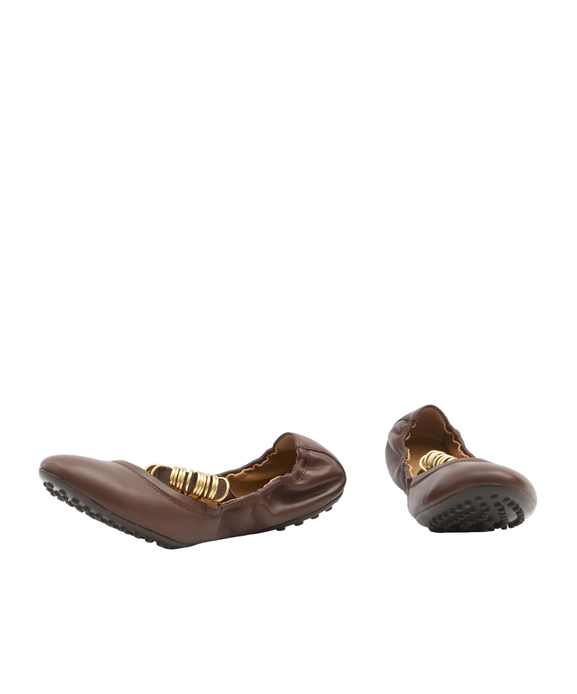 Shop Tod's Dee Ballerina Shoes In Brown
