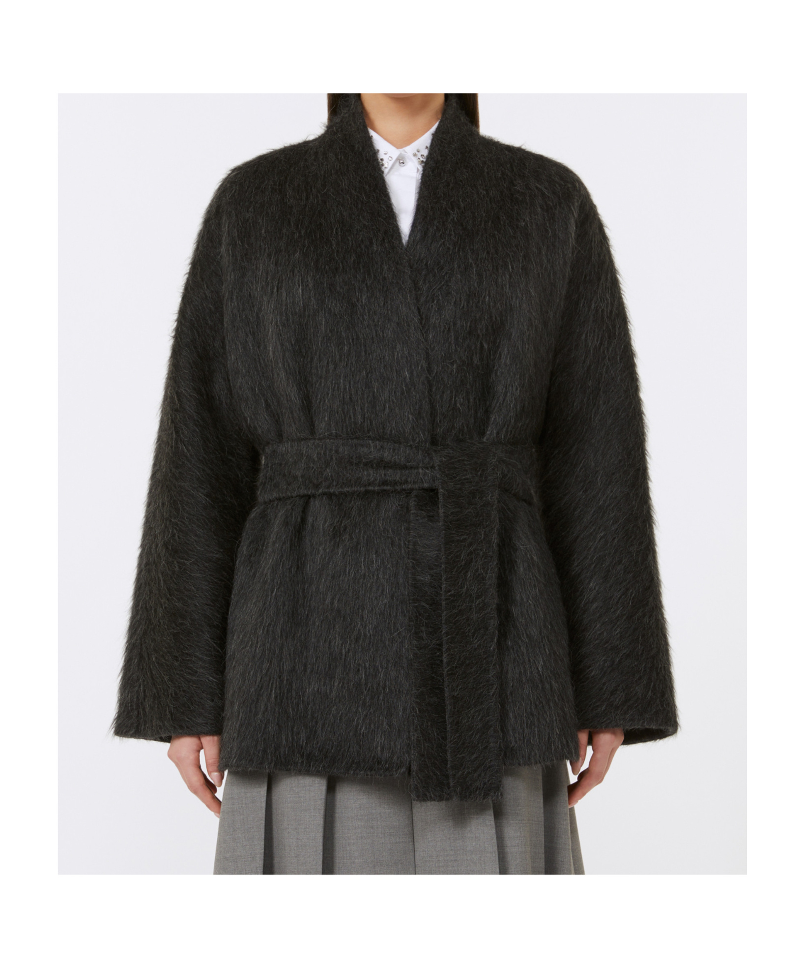 Max Mara Long-sleeved Jacket In Gray