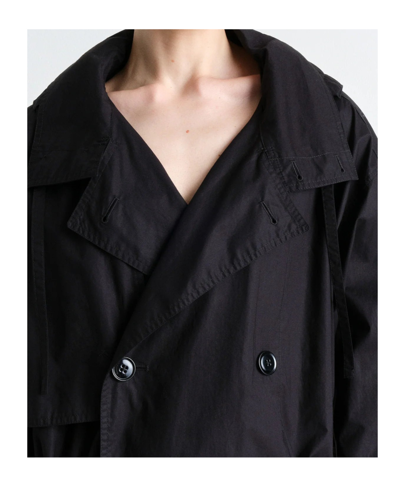 Lemaire Wool Coat In Black