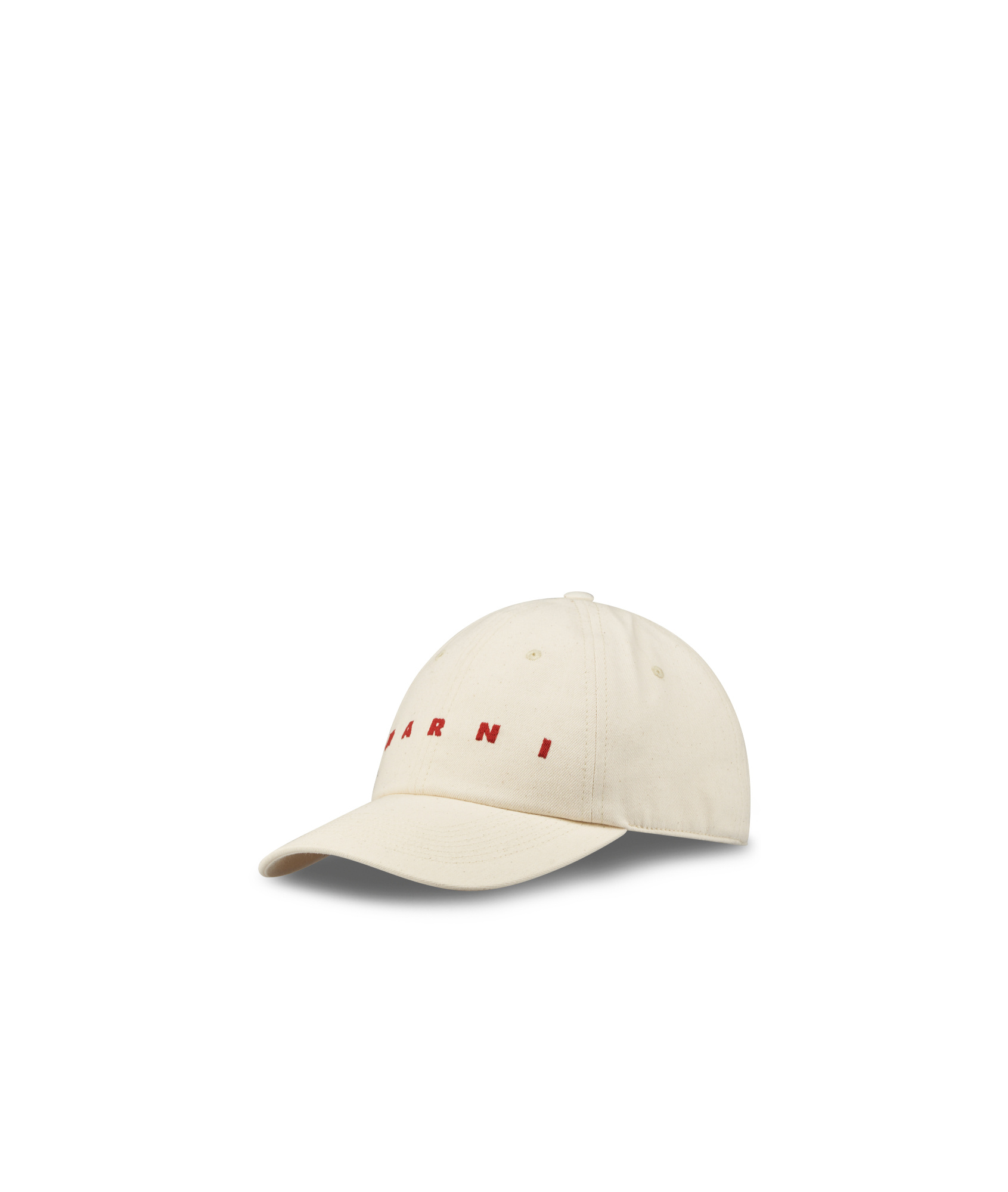 Marni Ivory Logo Baseball Cap In White