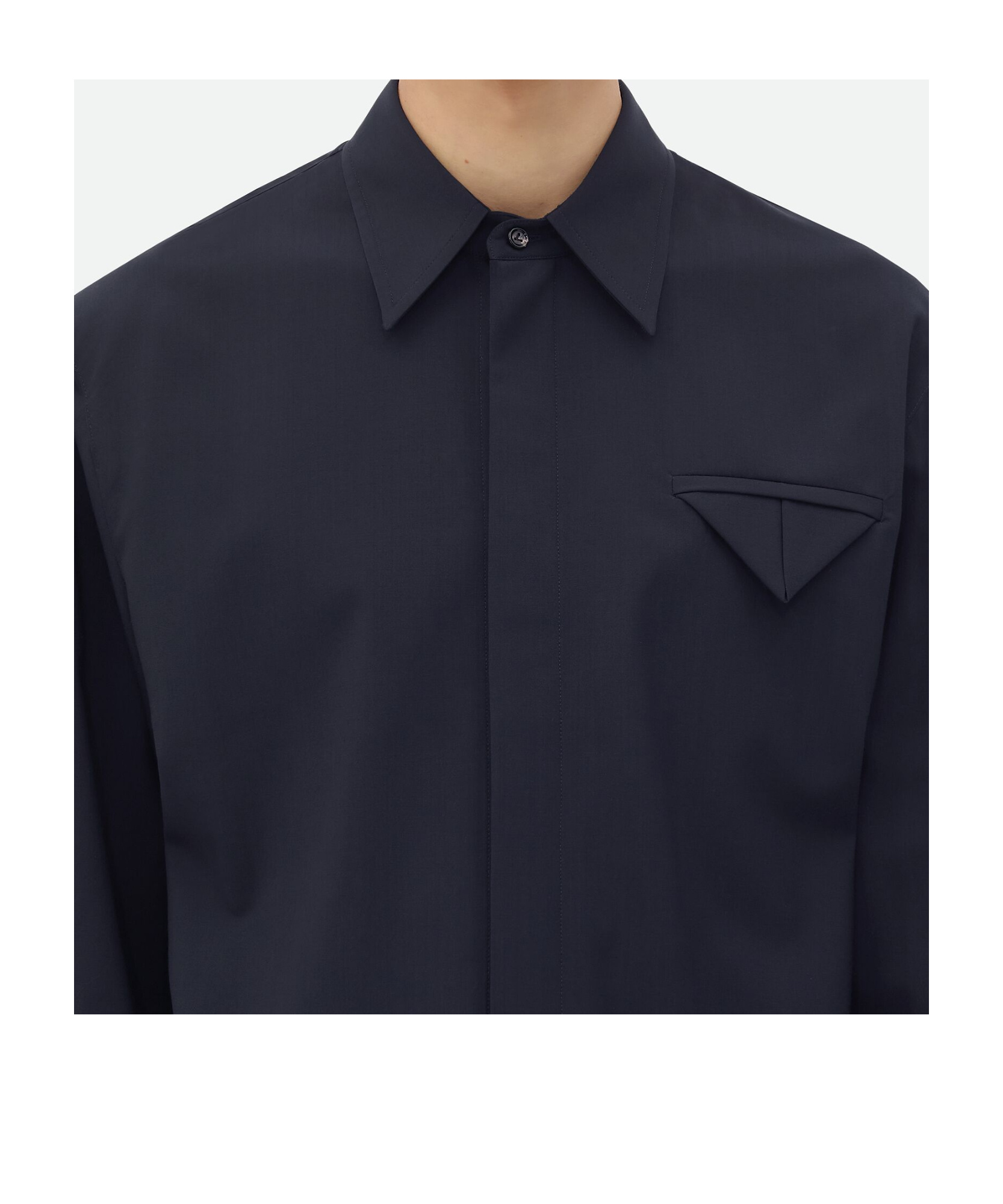Bottega Veneta Thin Wool Shirt In Black