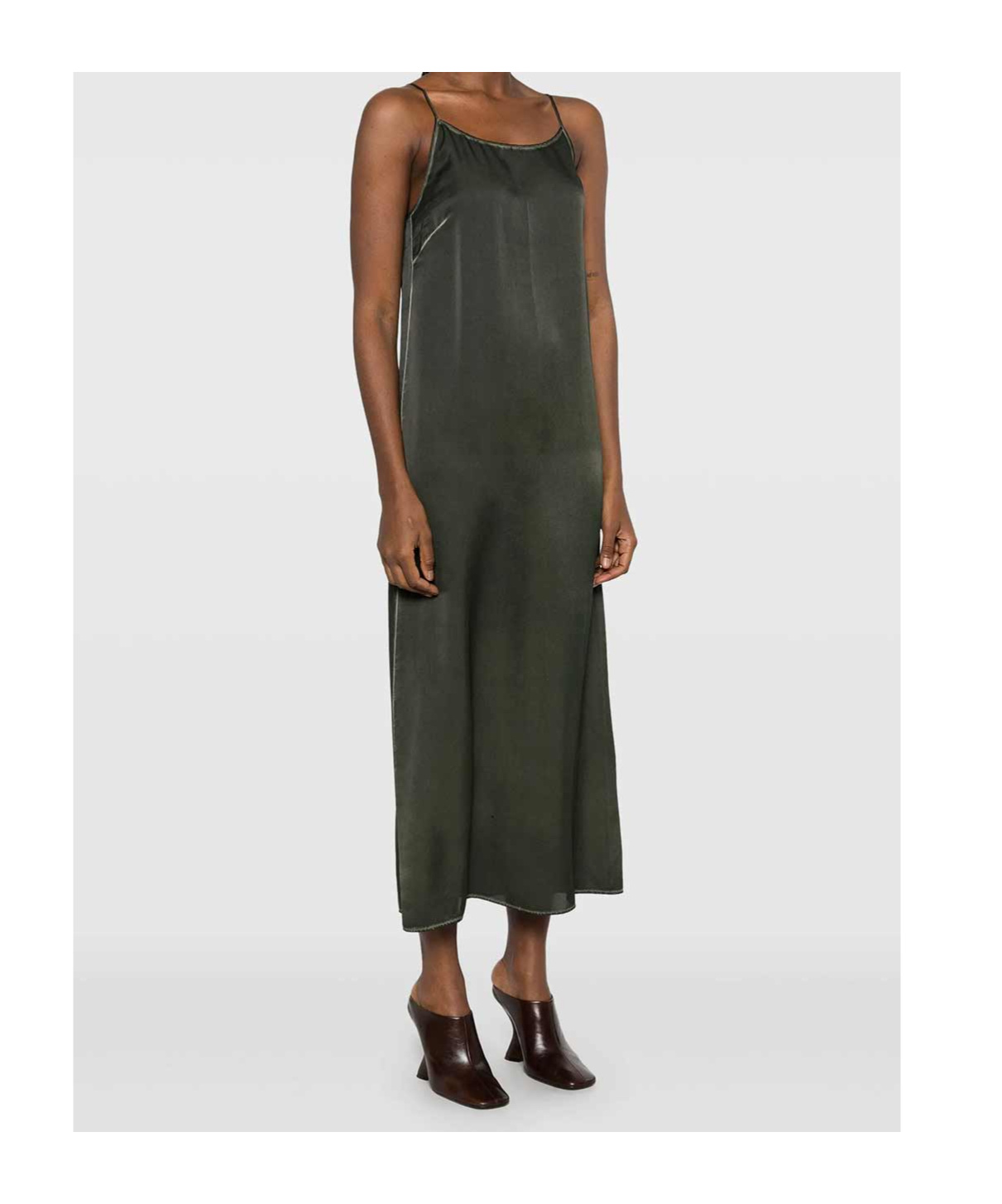 Shop Uma Wang Sling Dress In Green