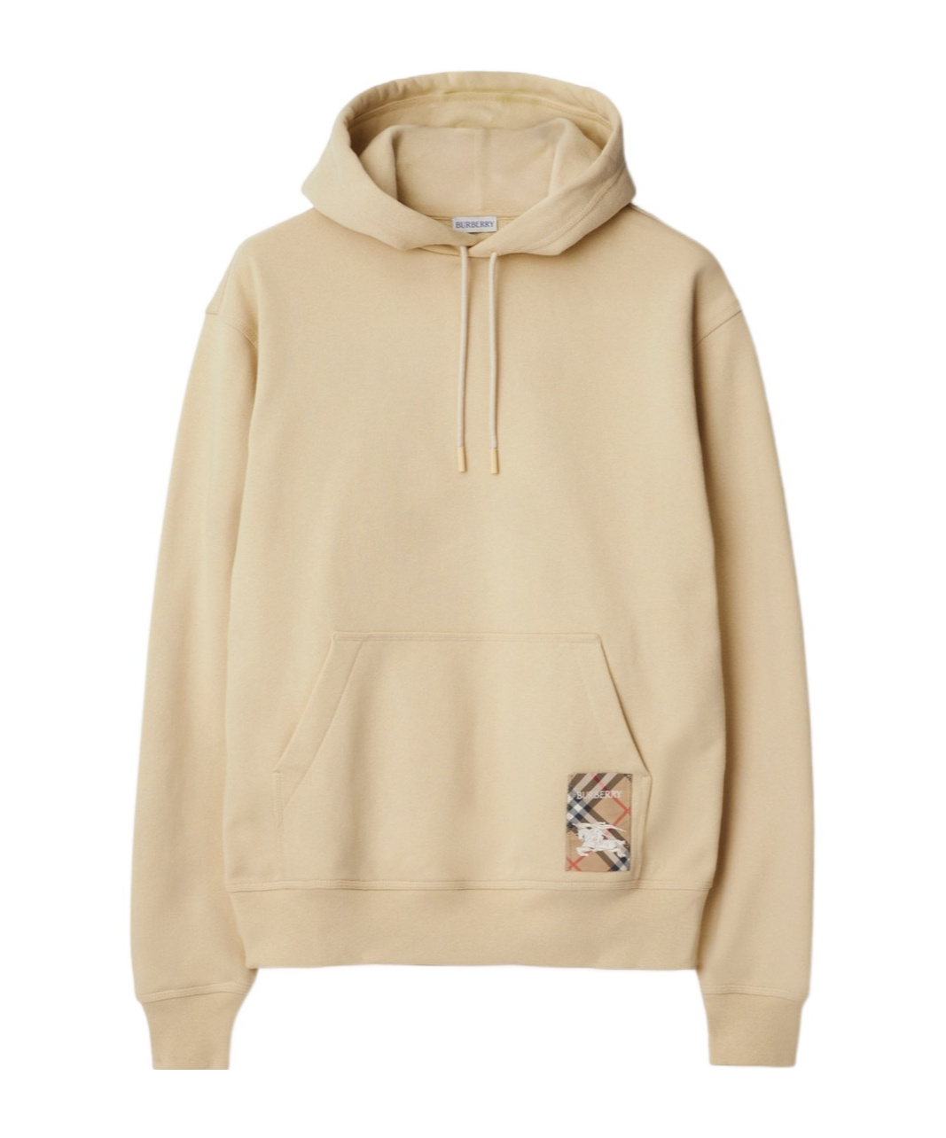 Burberry Check Label Hoodie In Nude