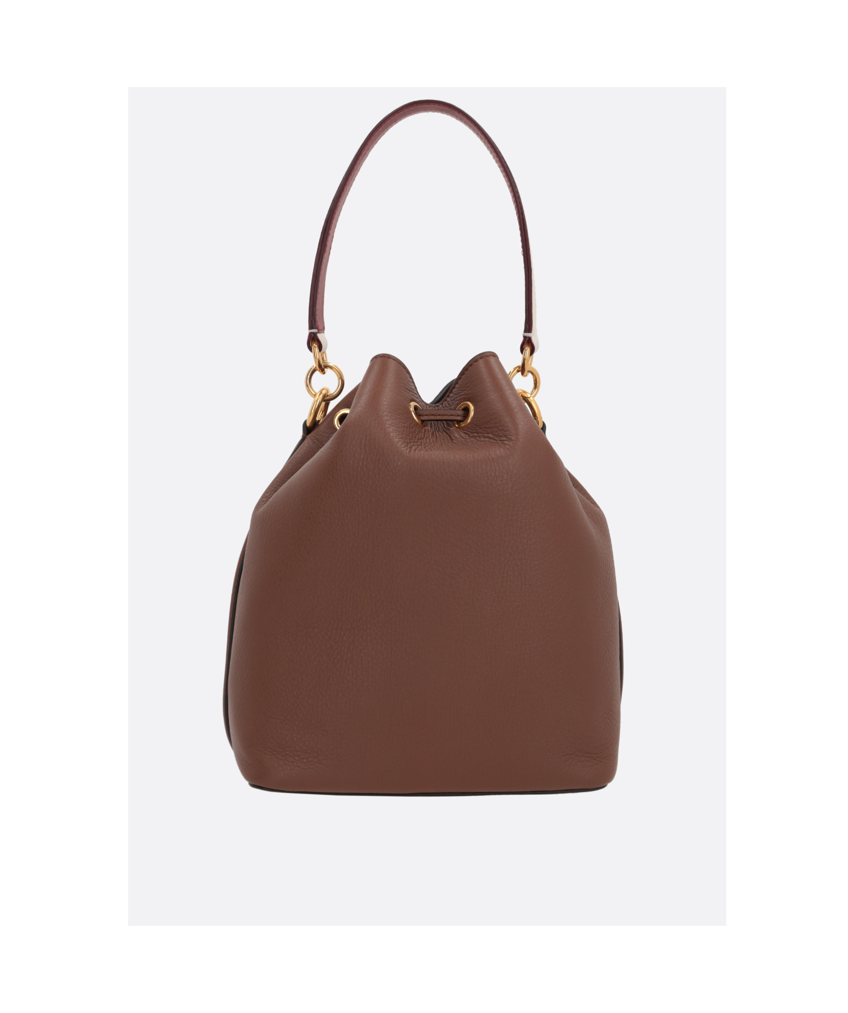 Bally Drawstring Leather Bucket Bag In Red