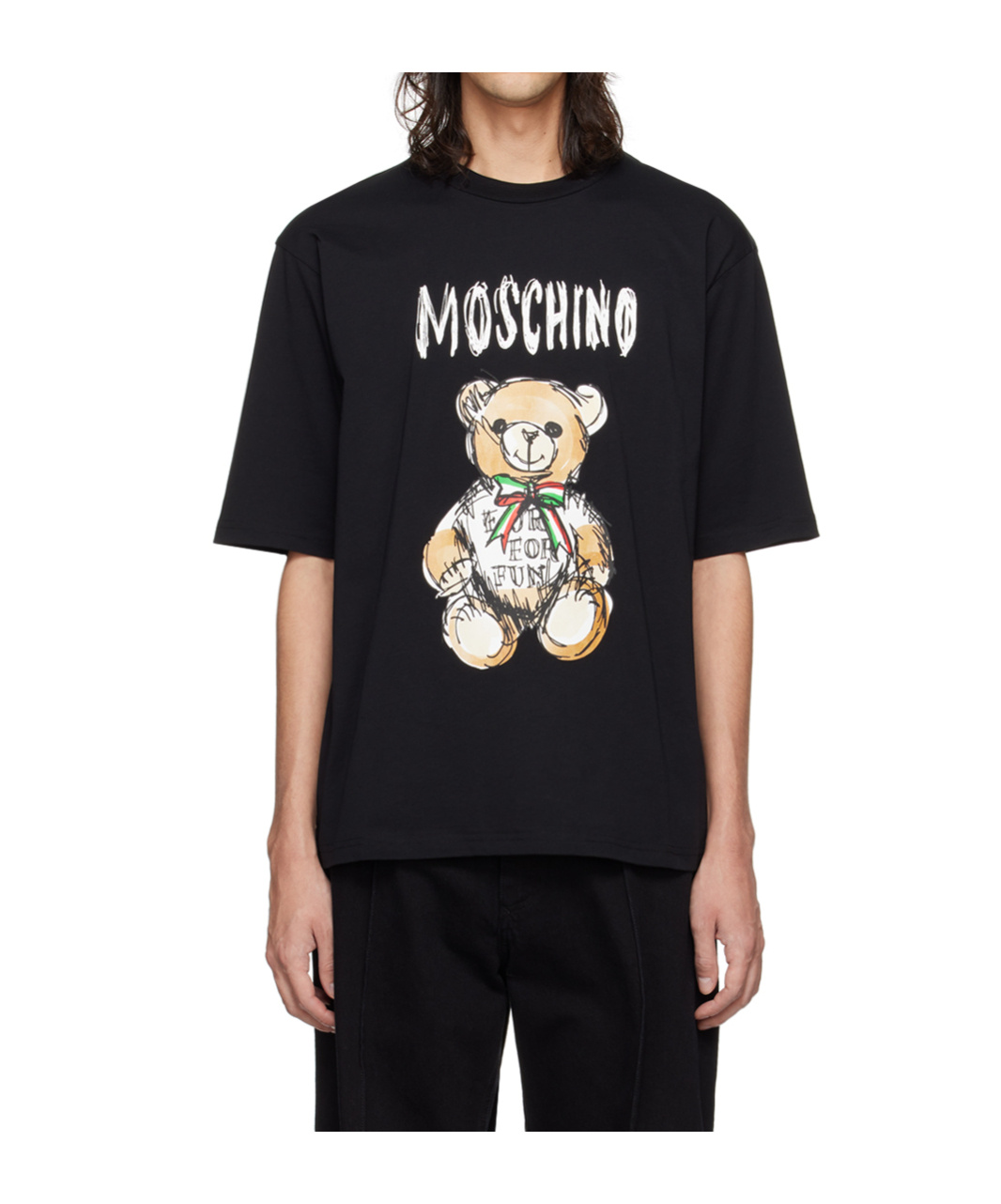 Moschino Logo-print Cotton T-shirt In Black
