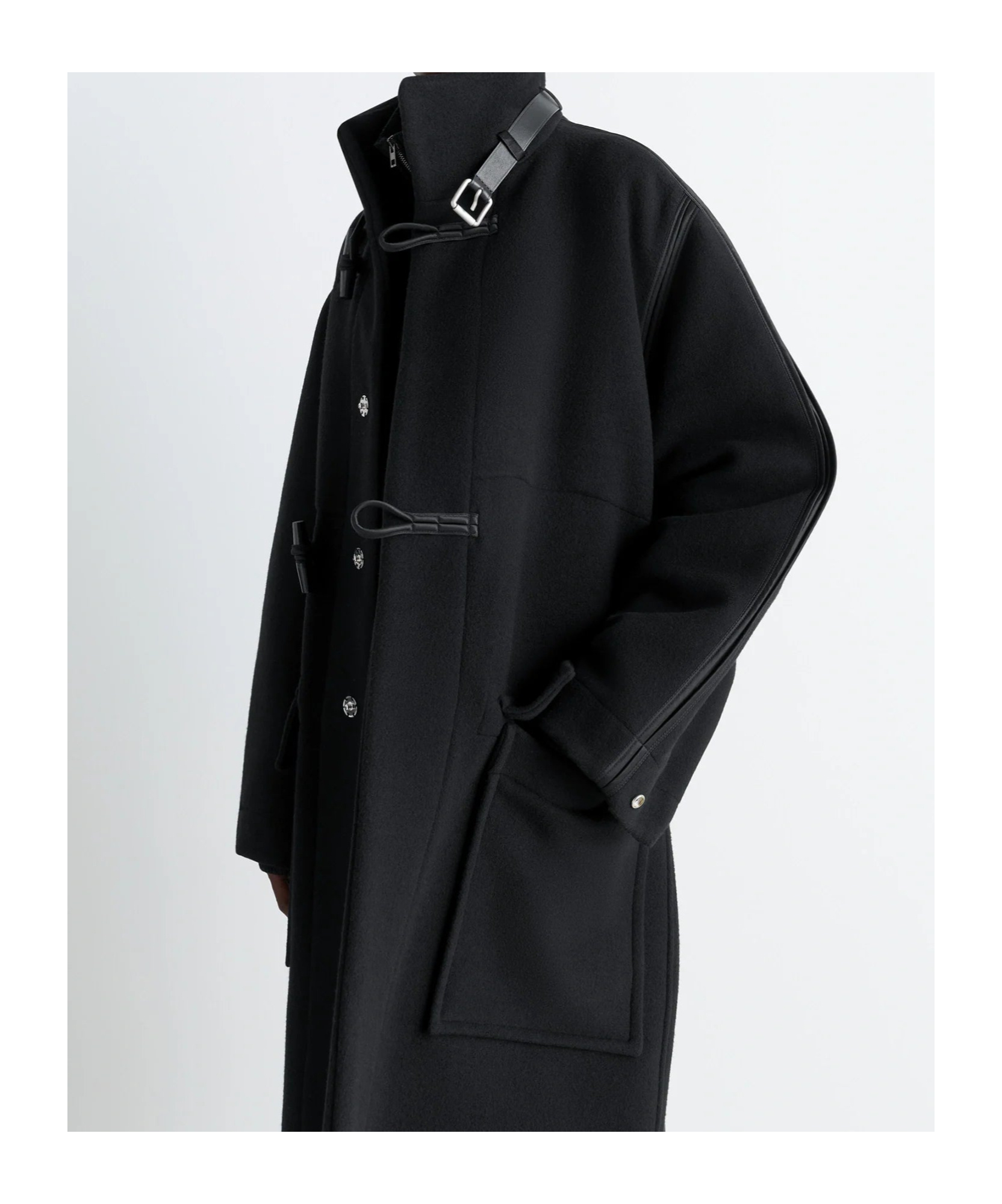 Lemaire Duffle Coat In Black