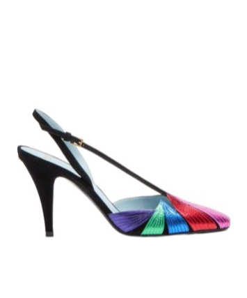 Valentino Garavani Women Foliefoliage Slingback Pumps In Black/multicolor