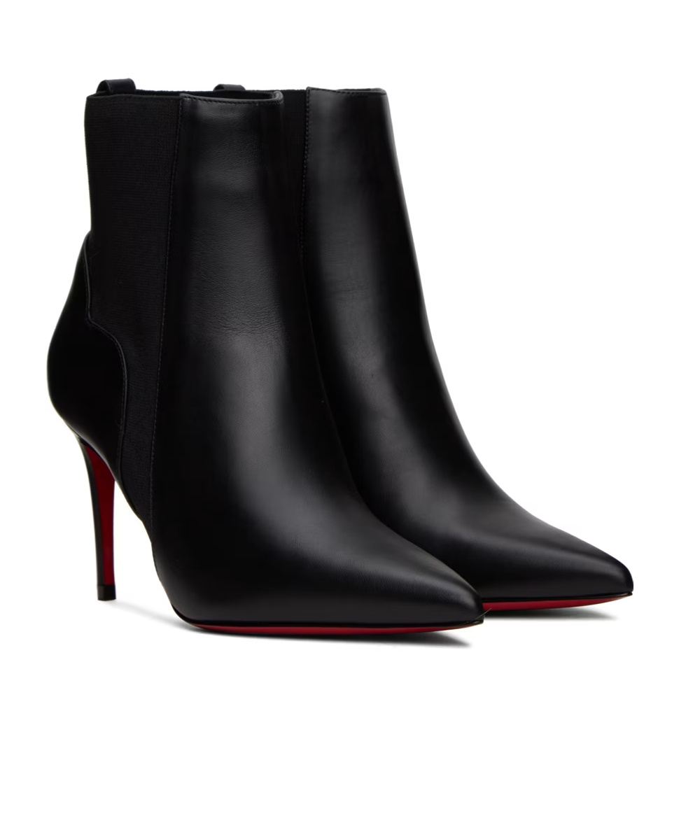Christian Louboutin Chelsea Chick Short Boots In Black
