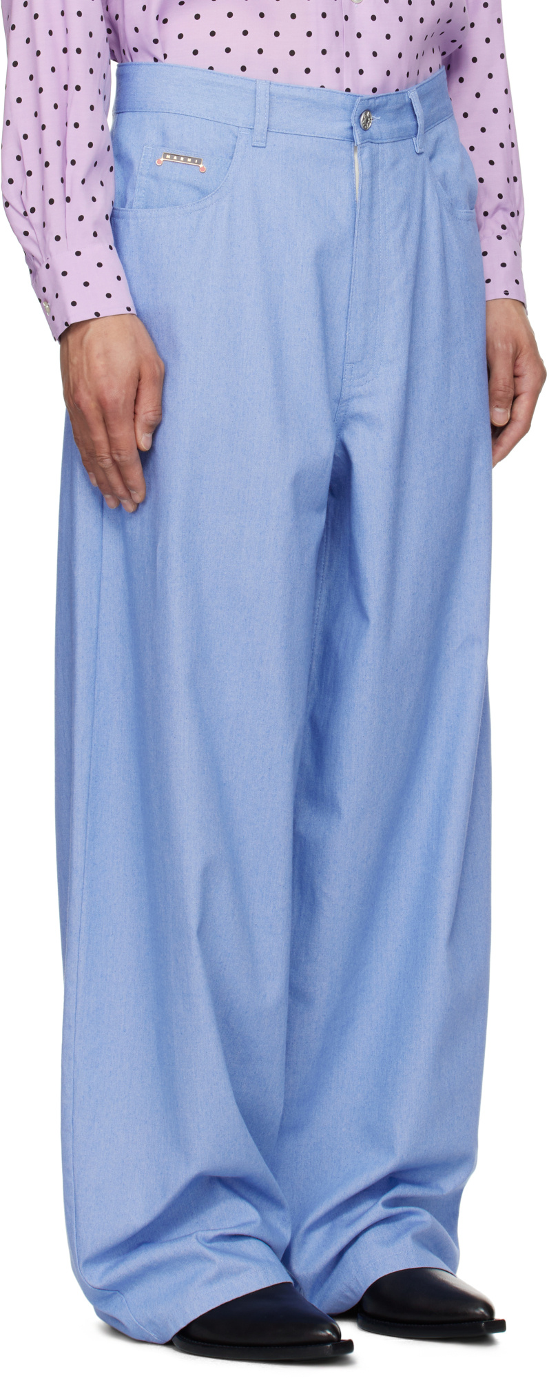 Marni Blue Colored Light Jeans In Blue