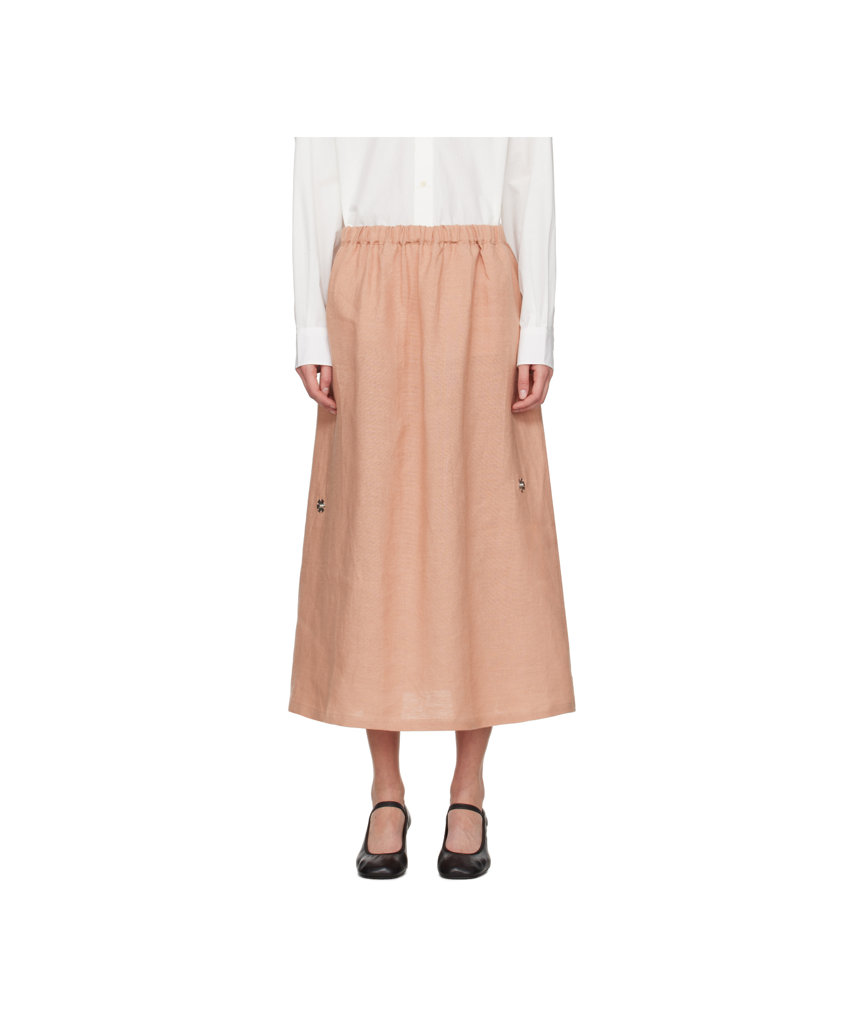 Baserange Pink Ponte Maxi Skirt In Nude