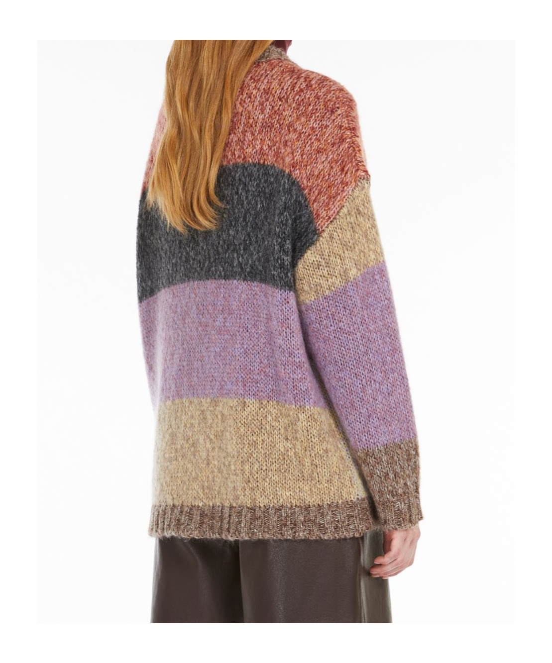 Weekend Max Mara Multicolor Acrylic Blend Camera Cardigan In Nude