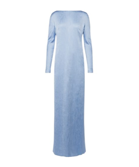 Emilia Wickstead Uriela Plisse Satin Gown In Blue