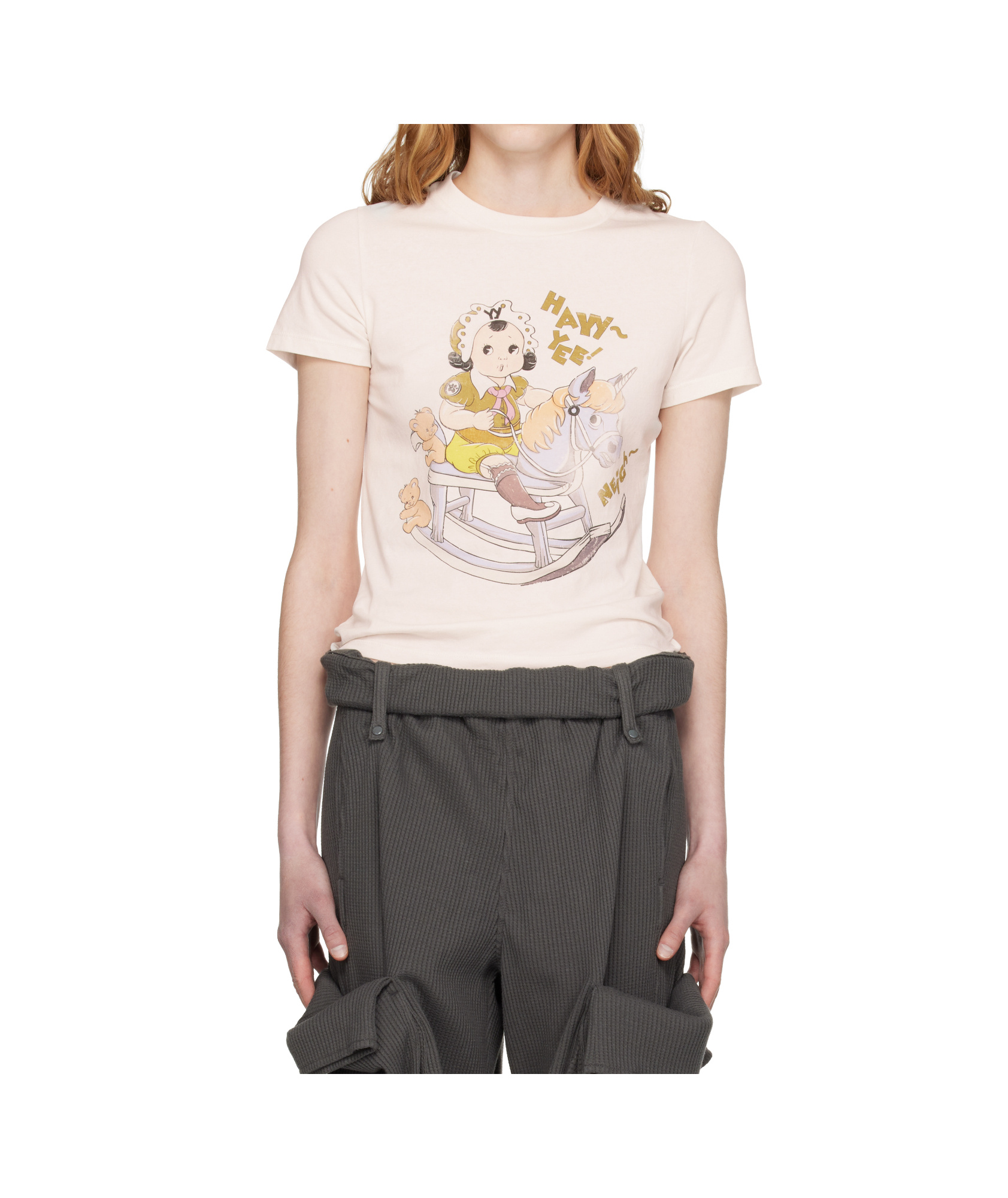 Open Yy Crew Neck T-shirt In Black