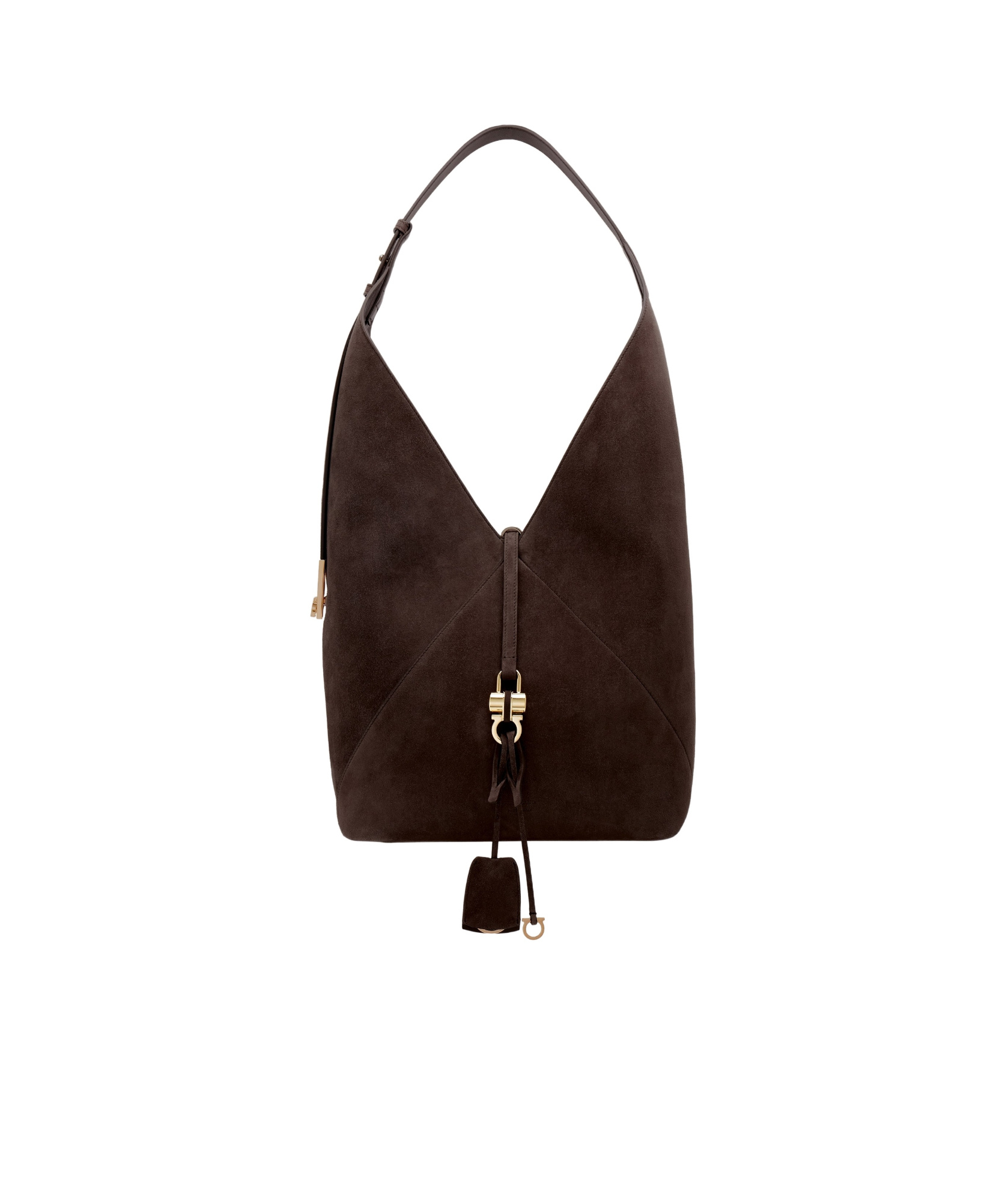 Ferragamo Large Origami Shoulder Bag In Testa Di Moro