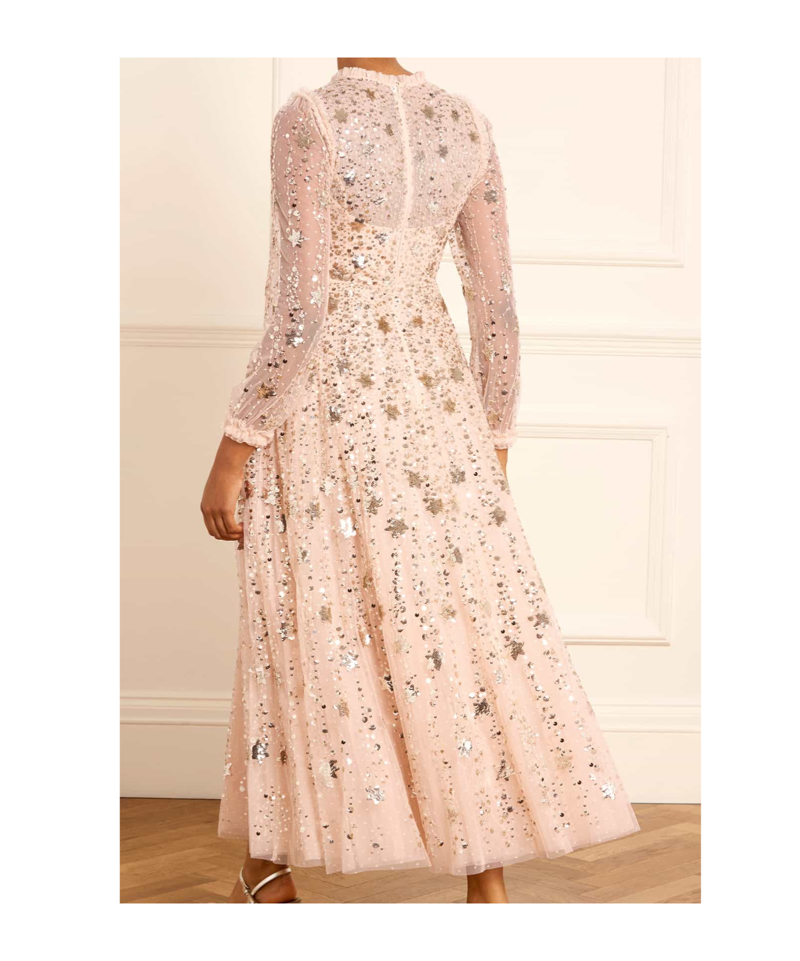 Needle & Thread Shooting Stars Long-sleeved Gown In Pink