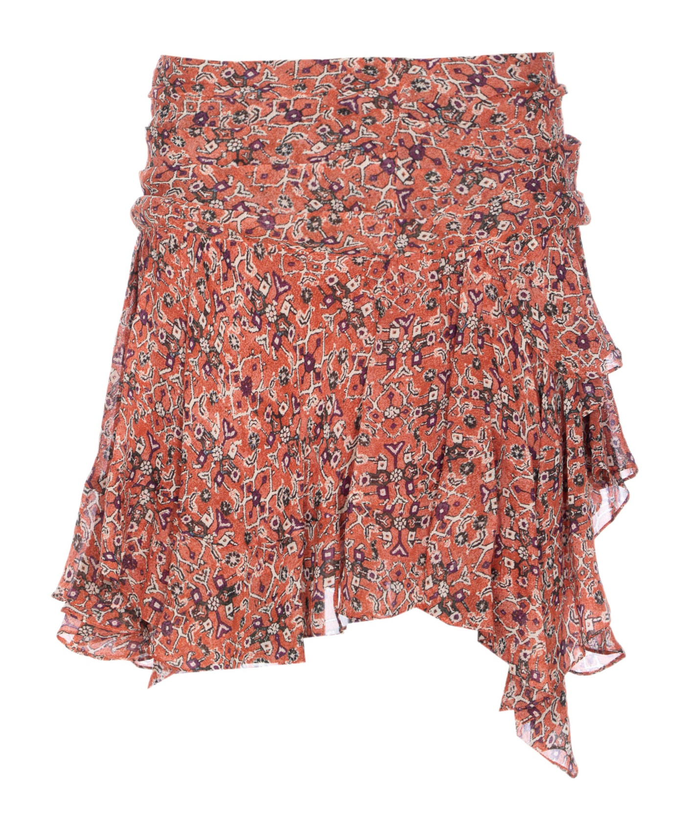 Isabel Marant Étoile Layered Ruffle Mini Skirt With Asymmetric Hem