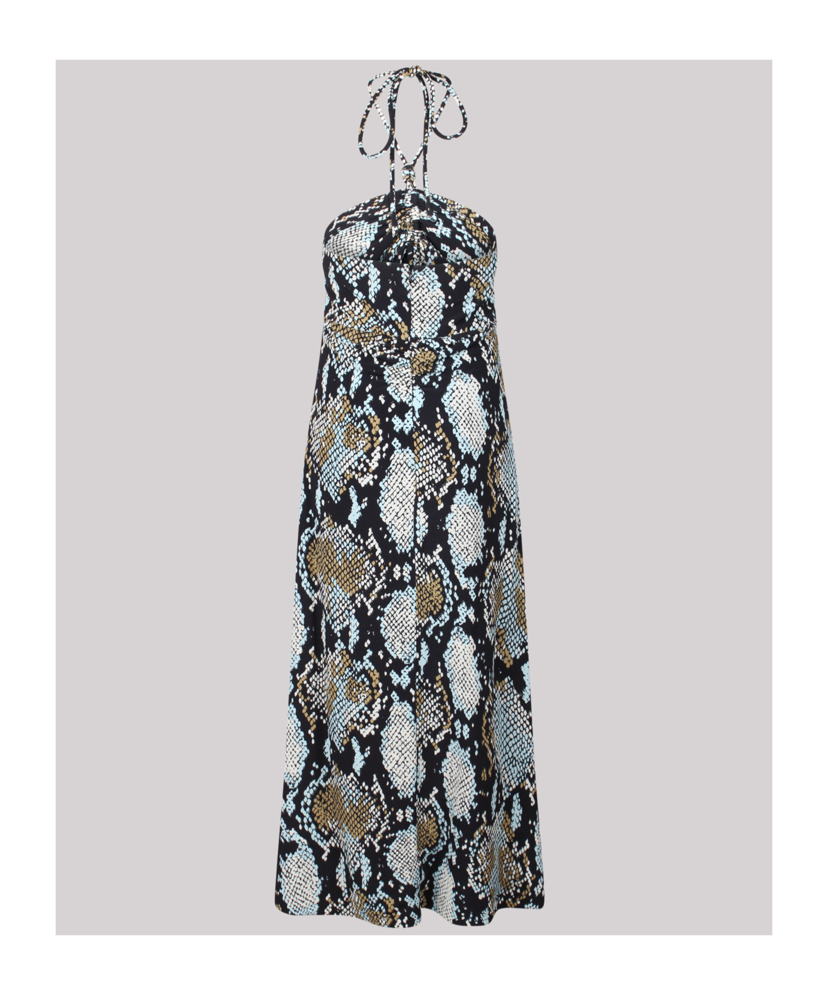 Proenza Schouler Printed Viscose Crepe De Chine Halter Dress Black Multi In Black