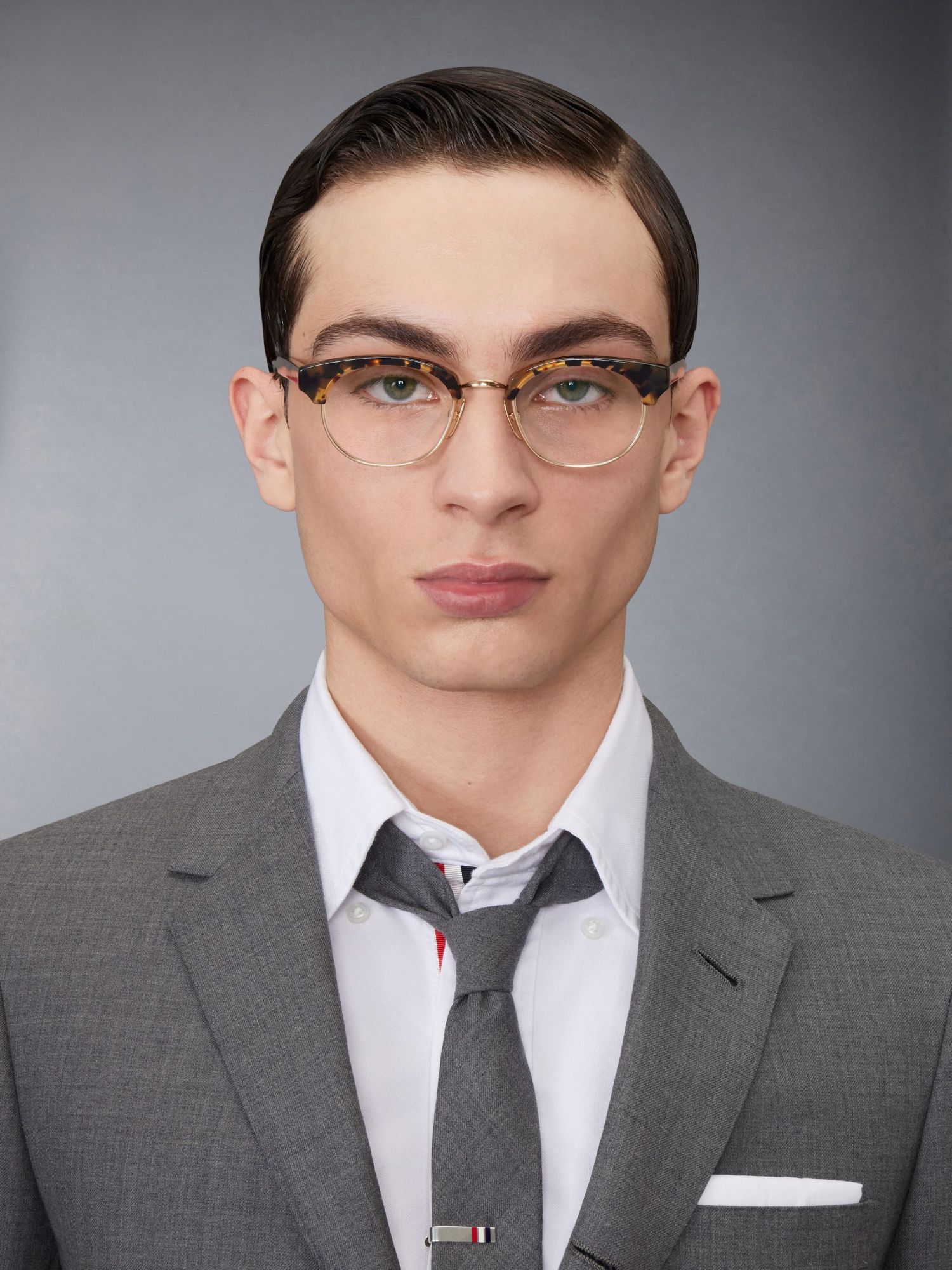 Thom Browne Elliptical Frame Flat Mirror In Black