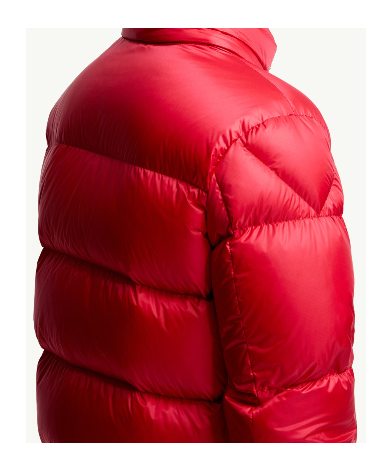 Moncler Quilted Down Jacket With Detachable Hood In Red