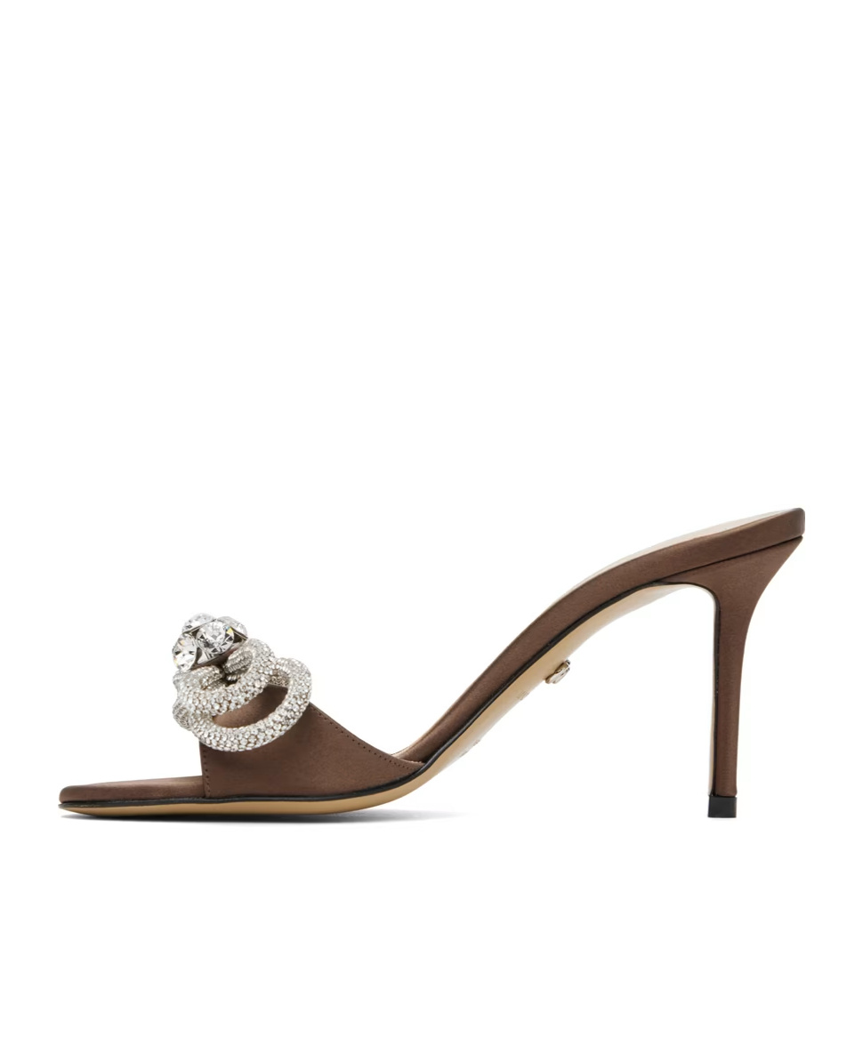 MACH&MACH DOUBLE BOW SATIN SANDALS