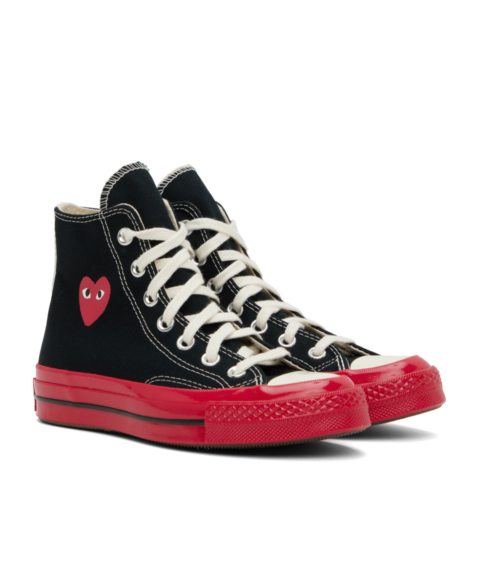 Comme Des Garçons Play Heart Logo Sneakers In Black