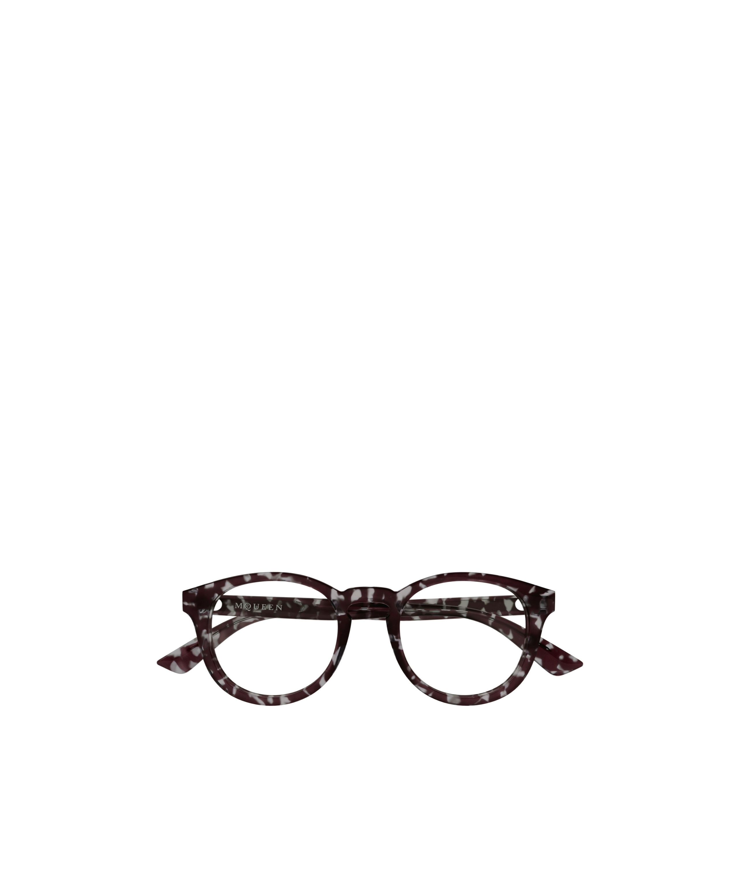 Alexander Mcqueen Eyewear Round Frame Glasses In Havana