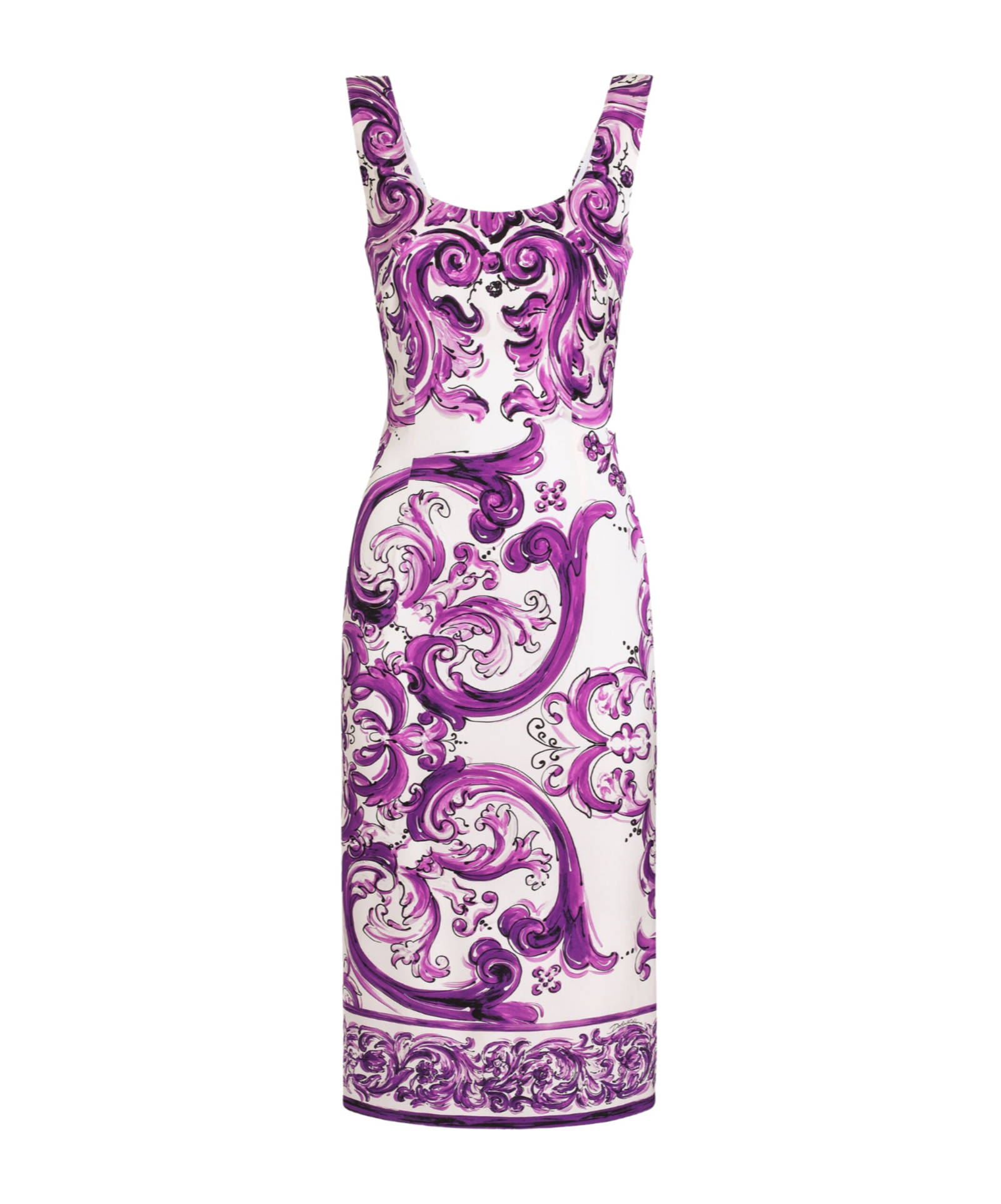 Dolce & Gabbana Scoop Neckline Fitted Silhouette Intricate Pattern In Purple