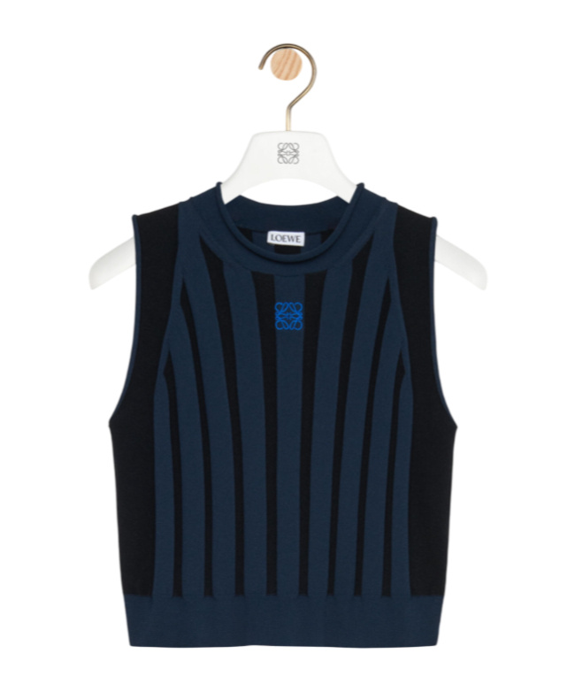 Loewe Striped-pattern Sleeveless Top In Blue