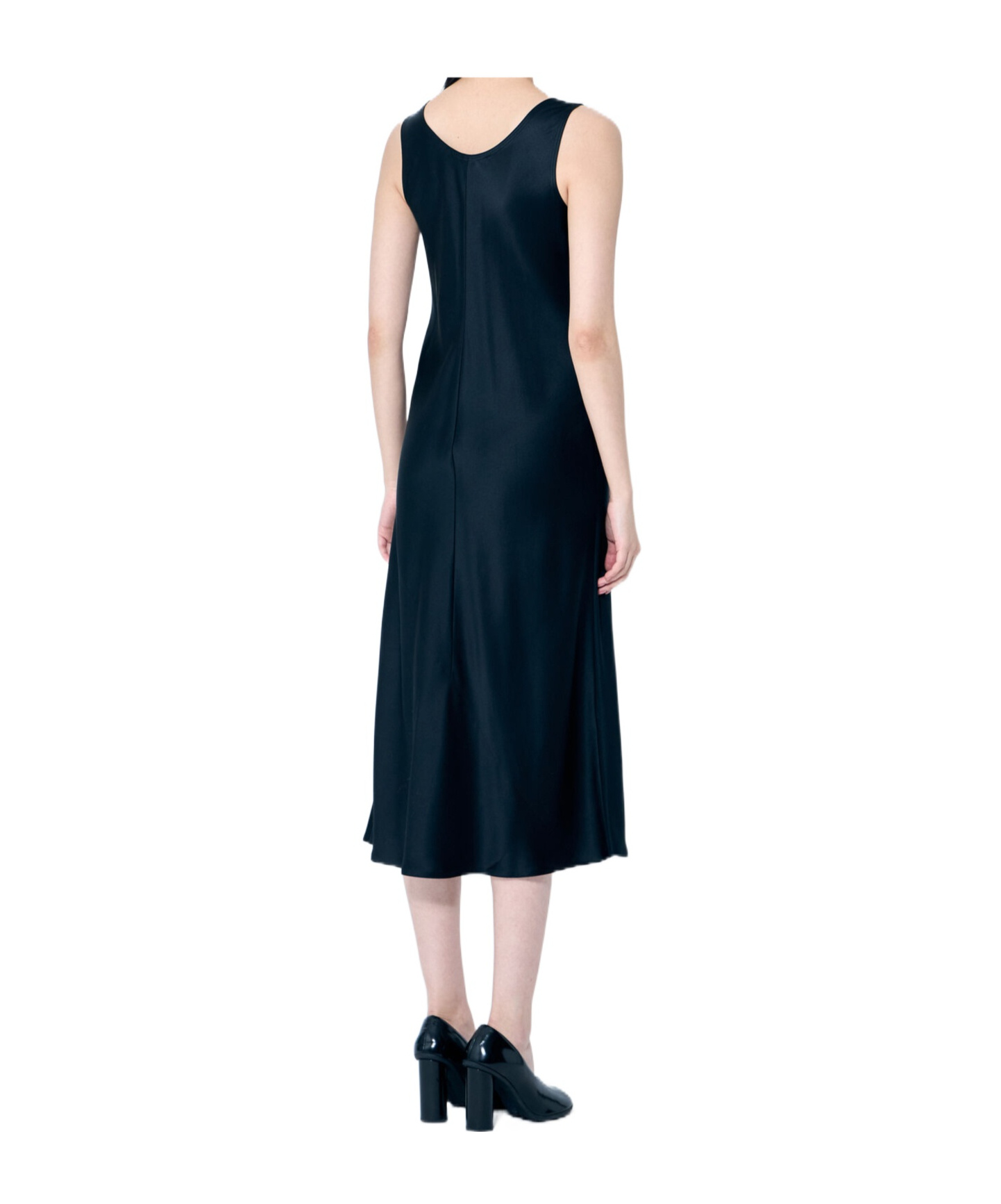 Max Mara Banjo Silk Satin Midi Dress In Black