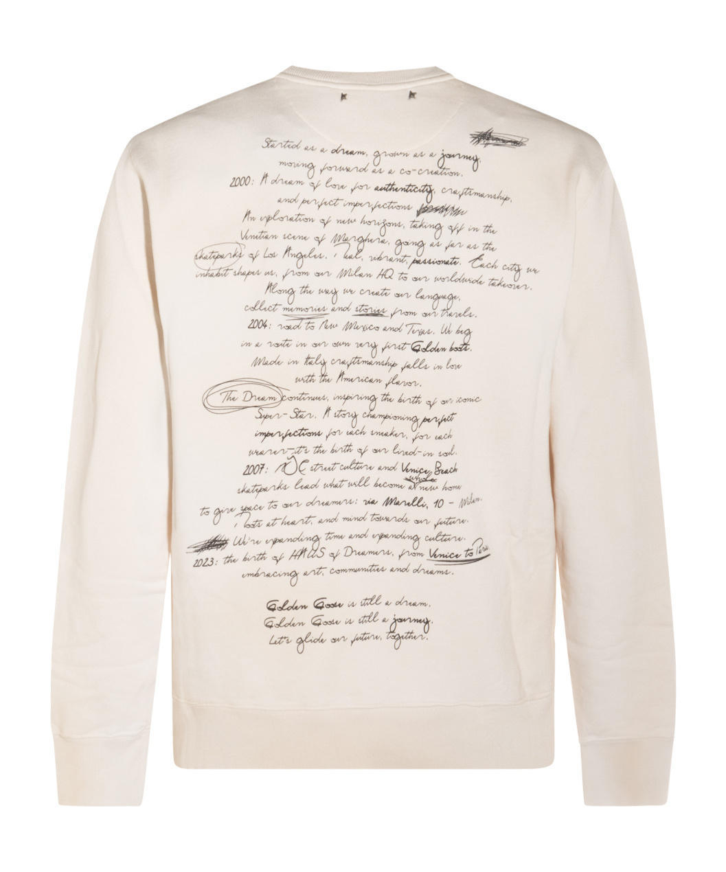 Golden Goose Sweatshirt With The Dream Print Sweatshirts Beige In White