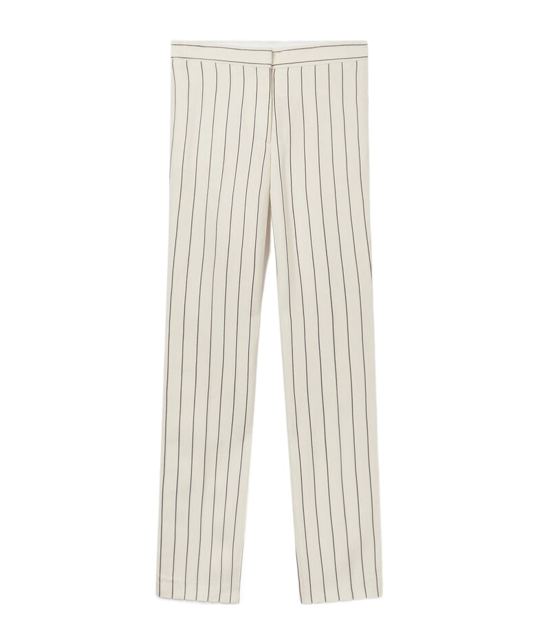 Stella Mccartney Striped Trousers In White