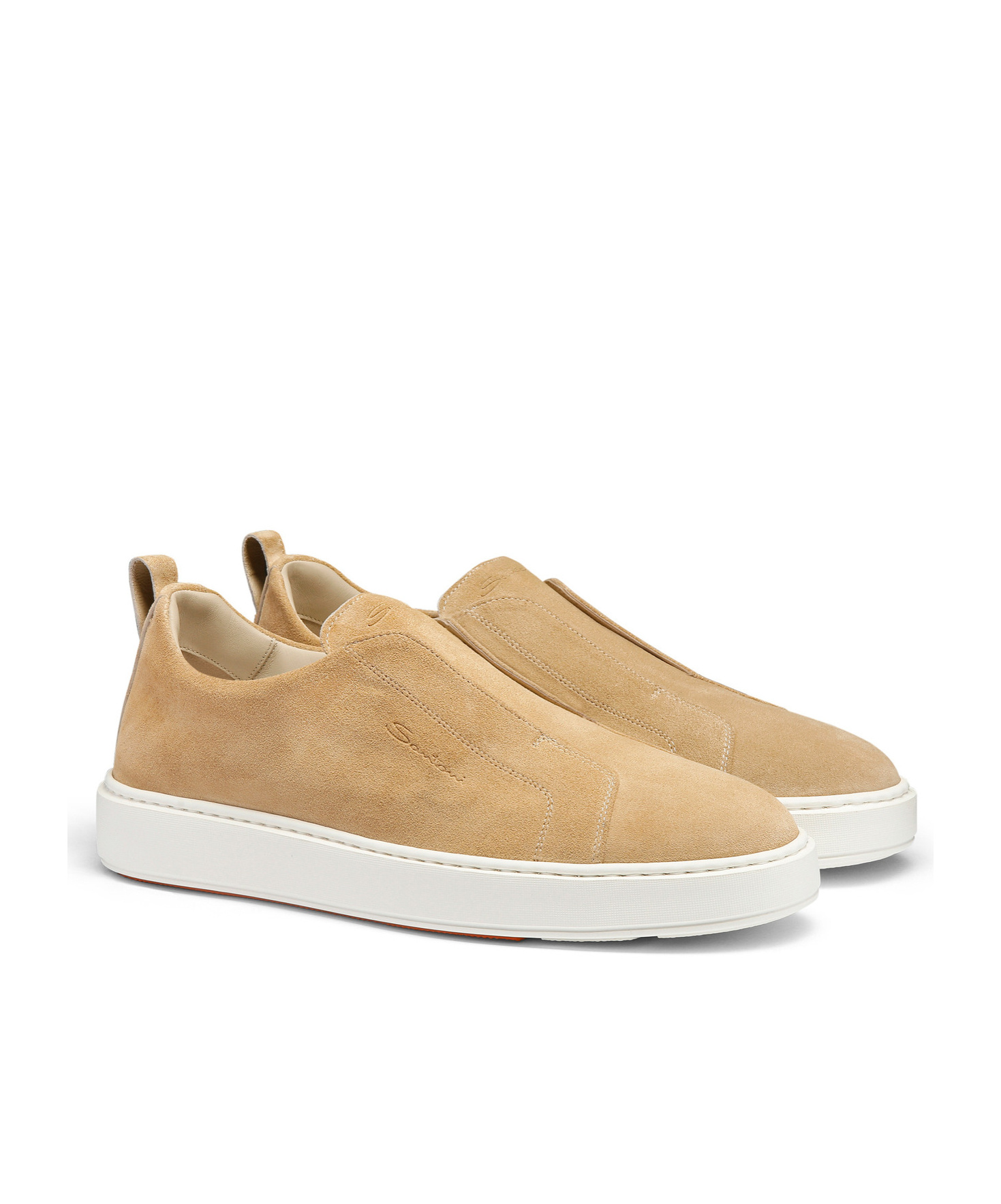Santoni Suede Slip-on Sneakers In Multi