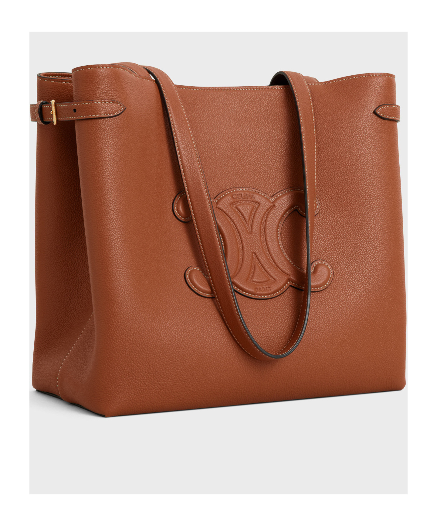 Celine Cabas Anas Grain Handbag In Brown